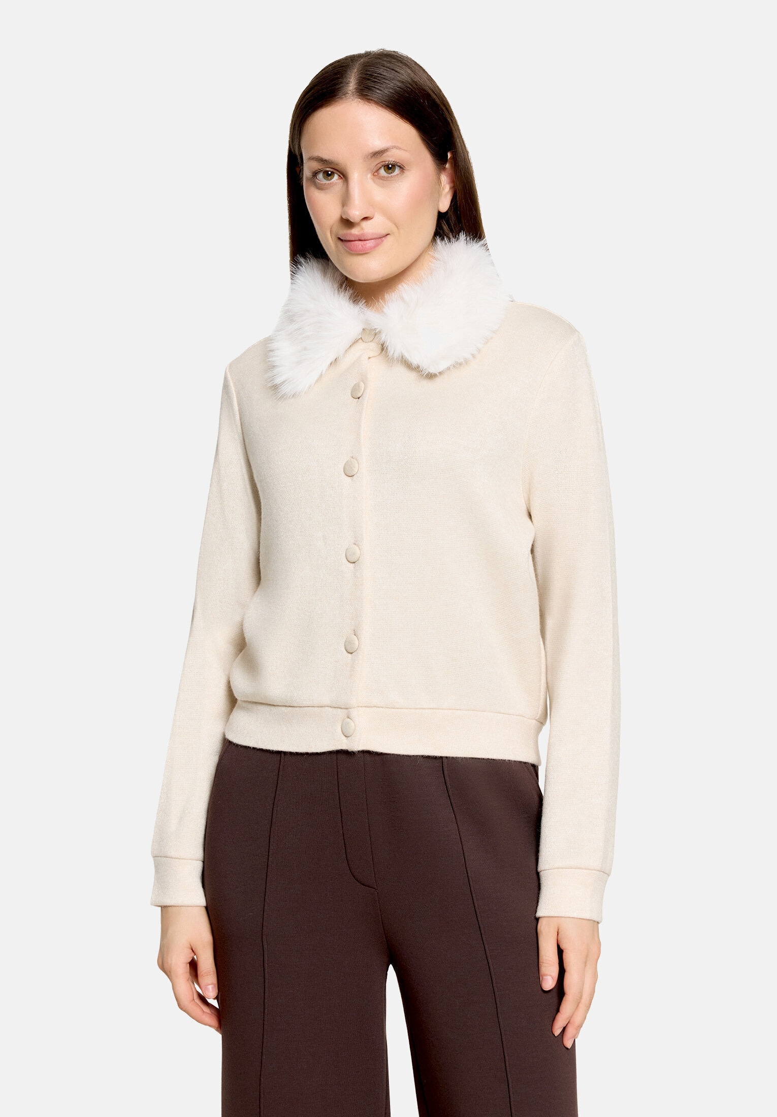 Cartoon Sweatjacke »Damen mit Kunstfellkragen«
