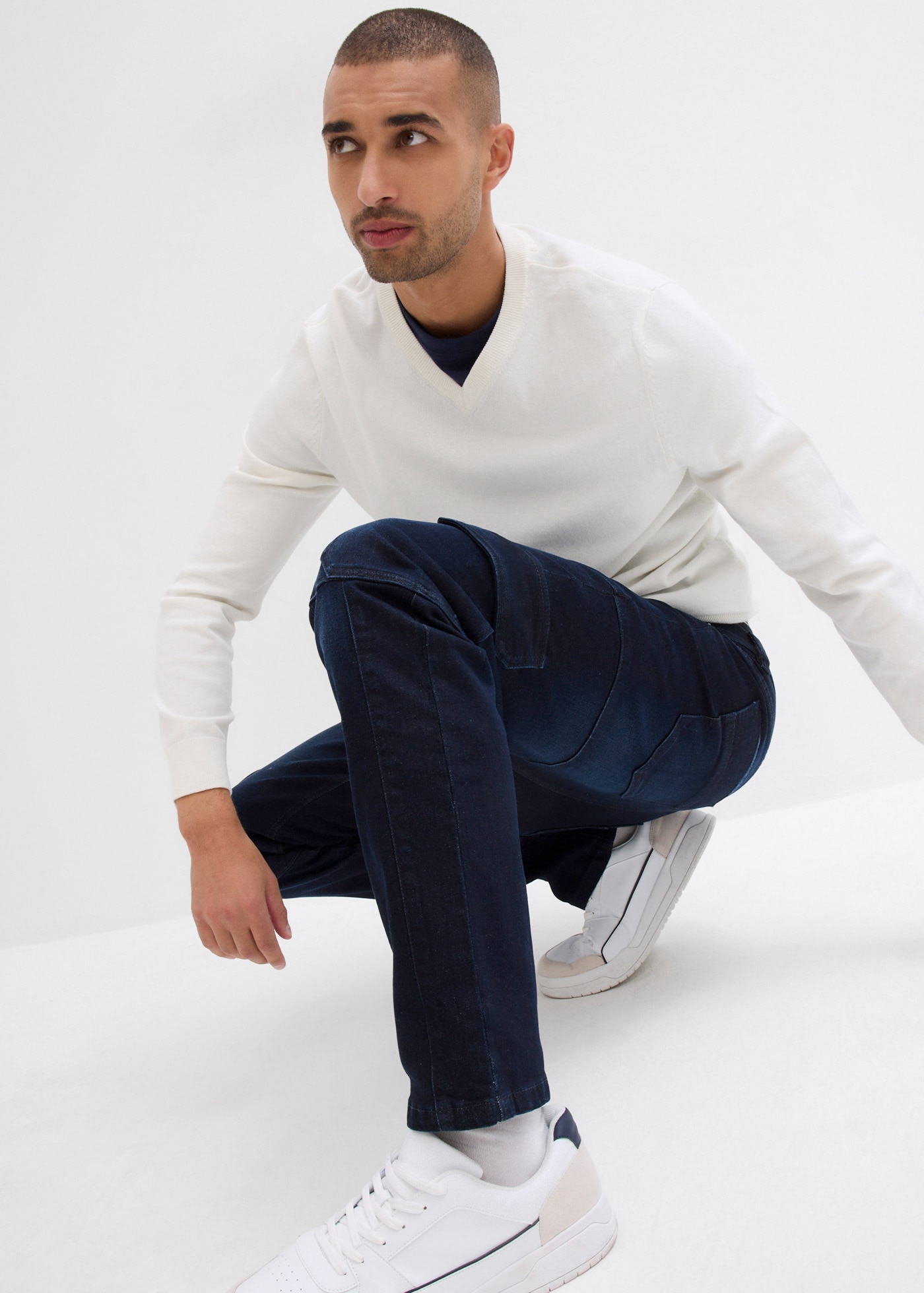 bonprix Cargojeans »Slim Fit Cargo-Stretch-Jeans, Straight« Slim Fit Cargo-Stretch-Jeans, Straight