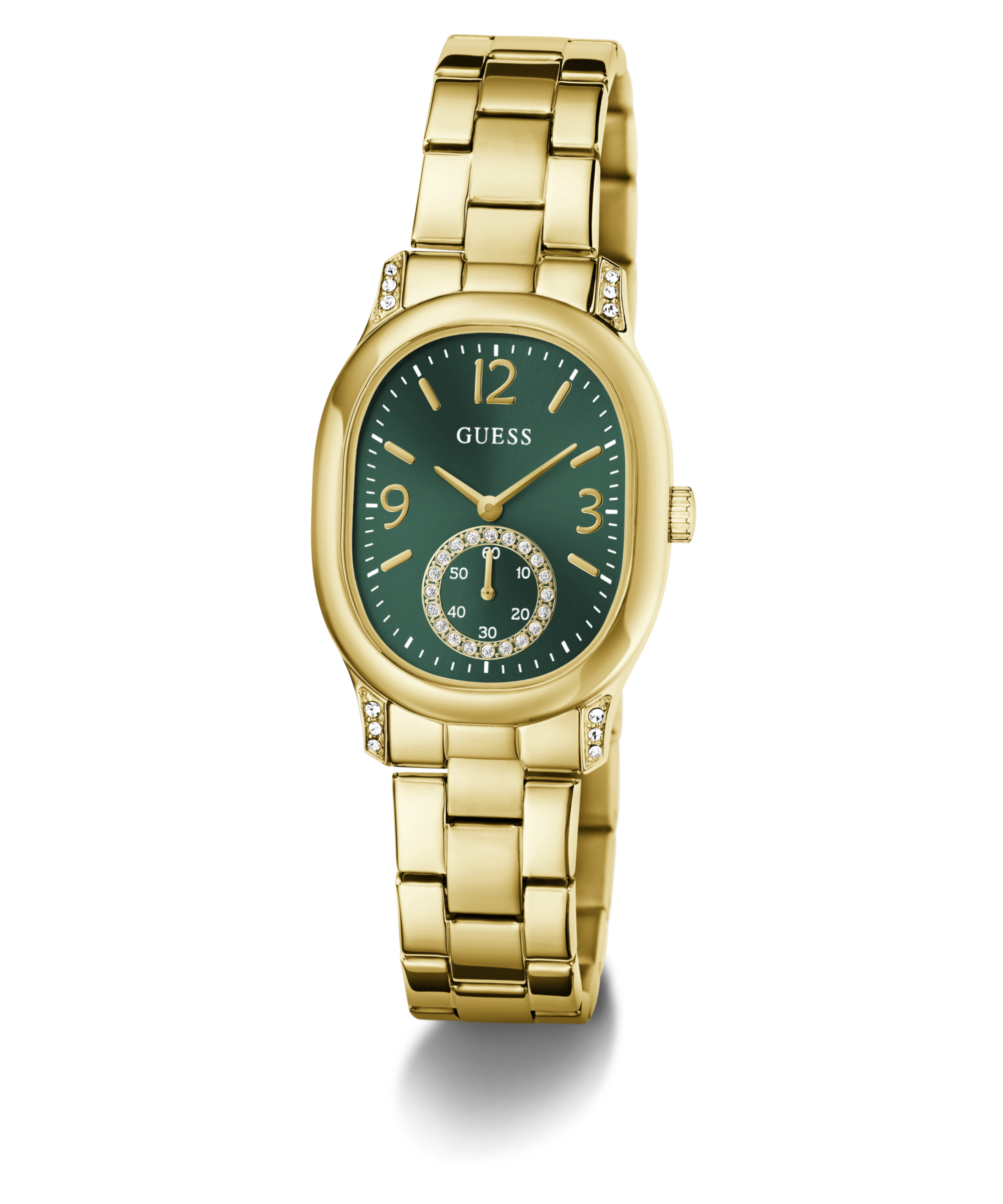 Guess Quarzuhr »ELEANOR« Armbanduhr, Damenuhr, Edelstahlarmband, analog