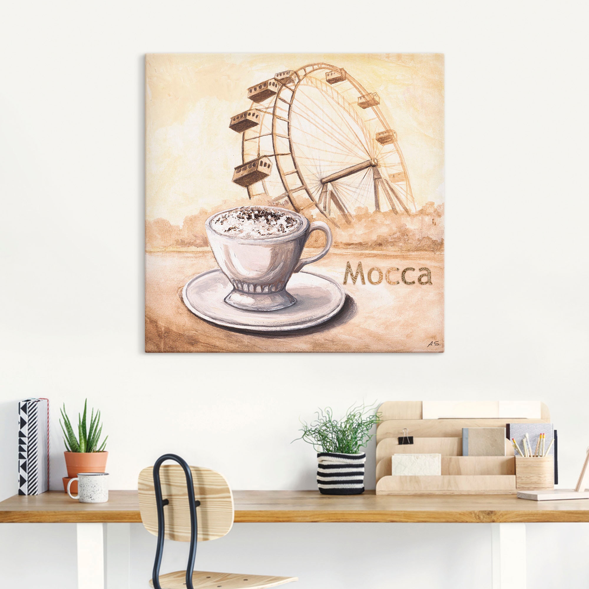 Bilder, BAUR kaufen Leinwandbild, Kaffee | »Mocca Wien«, oder Alubild, als (1 in Poster Wandbild Wandaufkleber St.), versch. Artland Größen in