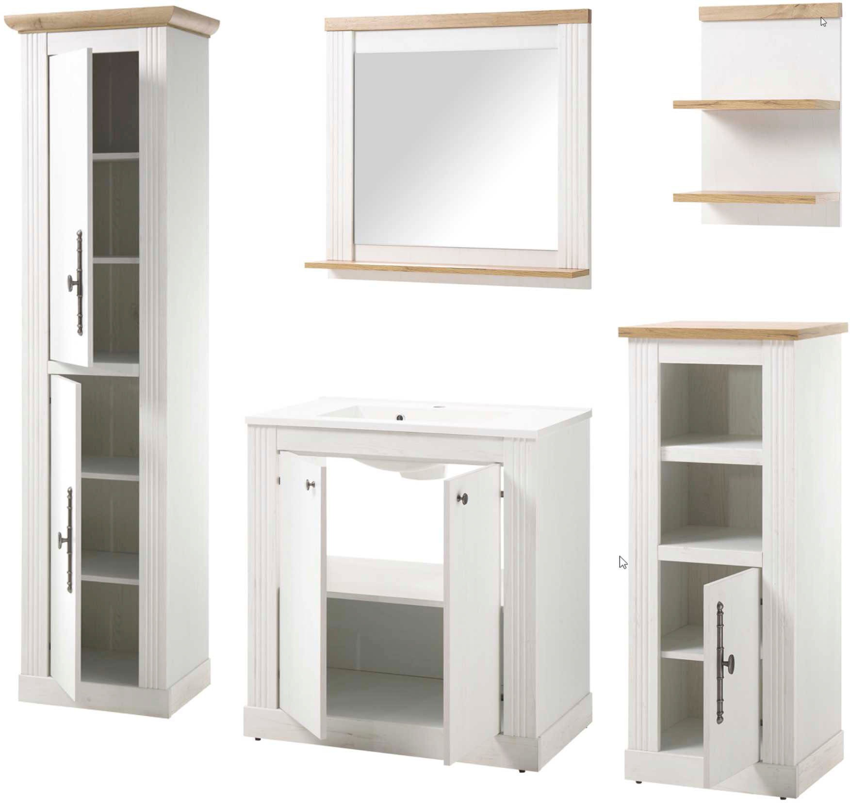 Thumbnail - Home affaire Badmöbel-Set "WESTMINSTER, Bad im Landhausstil, 5-teiliges Badezimmer" 5 Stk. tlg.