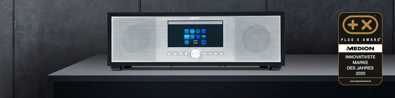 Medion® Internet-Radio »All-In-One Audio System LIFE® P-Serie«, (Bluetooth-LAN (Ethernet)-WLAN Internetradio-Digitalradio (DAB+)-UKW mit RDS-FM-Tuner 80 W)