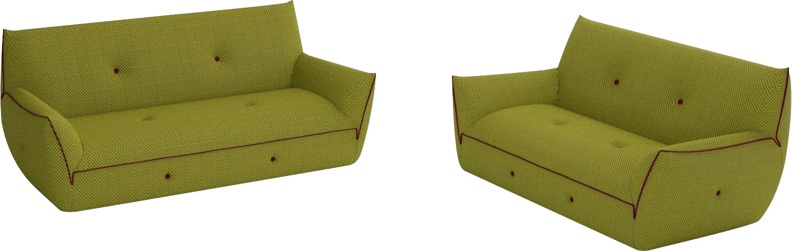 Egoitaliano Polstergarnitur »Yuki, extravagantes Design und höchster Sitzkomfort, tolle Details«, Set, bestehend aus einem 2,5- und einem 2-Sitzer, mit innovativen