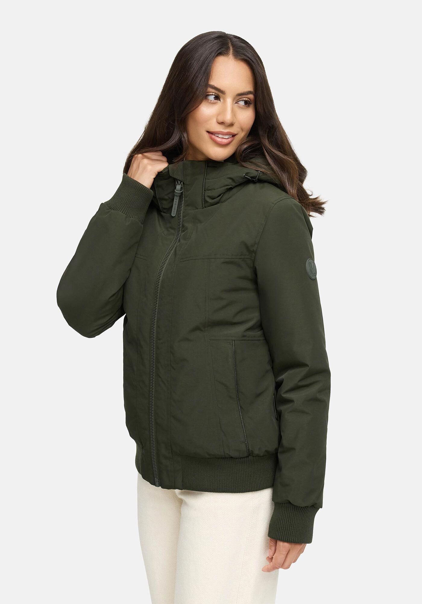Marikoo Winterjacke »Mooni 16«, Gefütterte Winterjacke mit Kapuze und Kordelzug