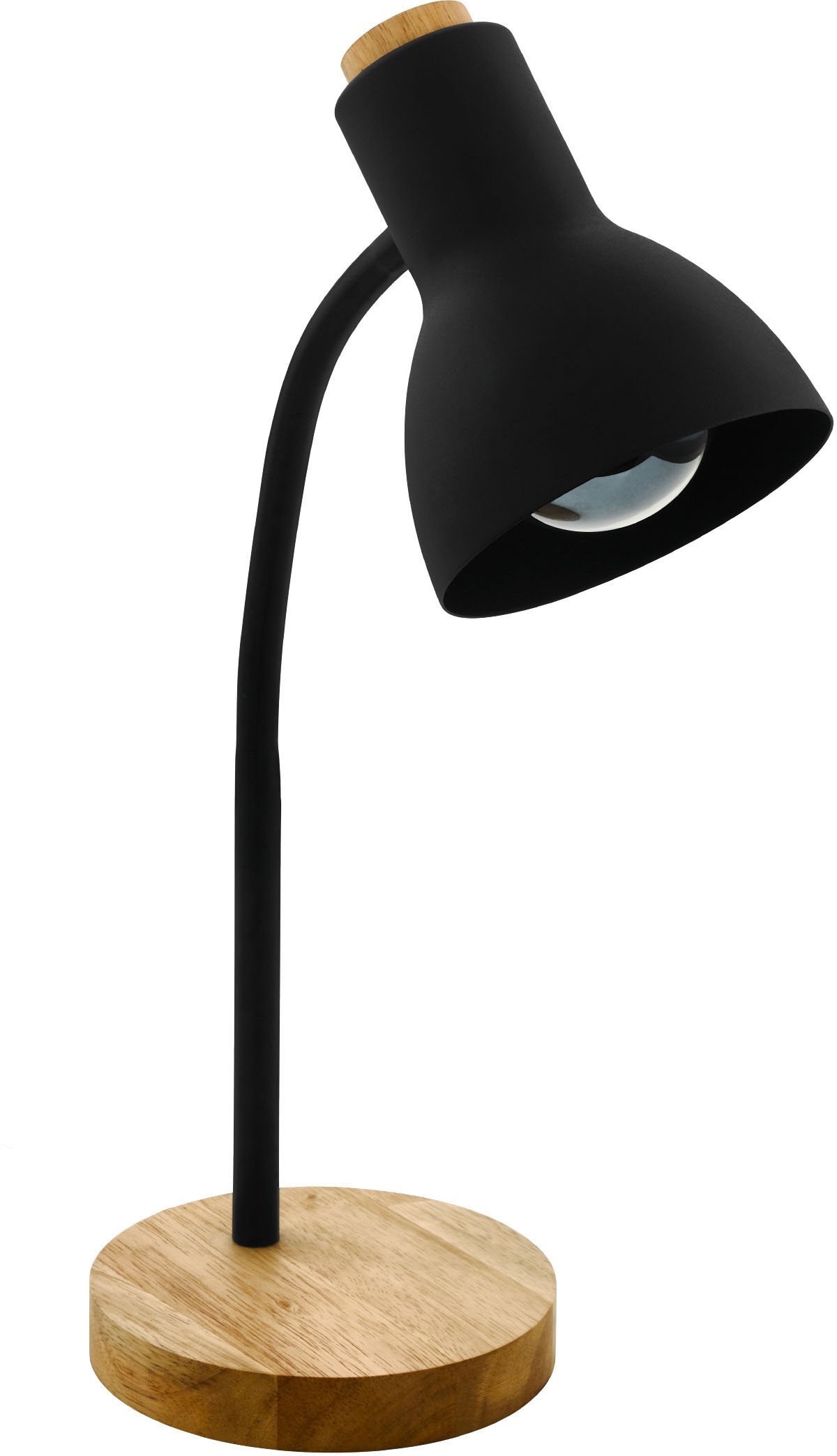 EGLO Tischleuchte »VERADAL«, Leuchtmittel E27 | Leuchtmittel wechselbar-ohne Leuchtmittel, Tischleuchte in schwarz und braun aus Holz, Kunststoff