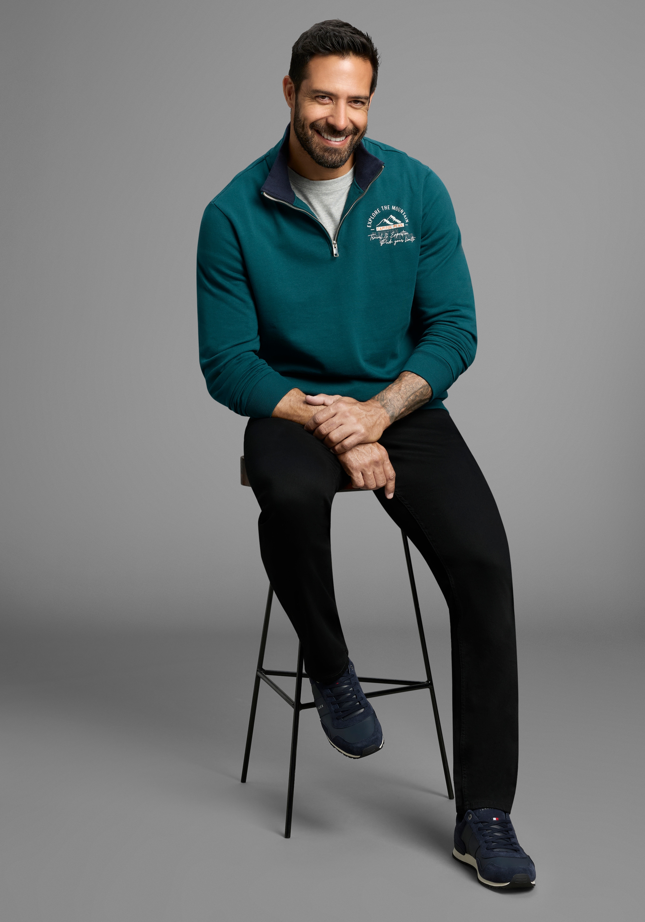 Man's World Sweatshirt, mit Kontrastkragen - NEUE KOLLEKTION