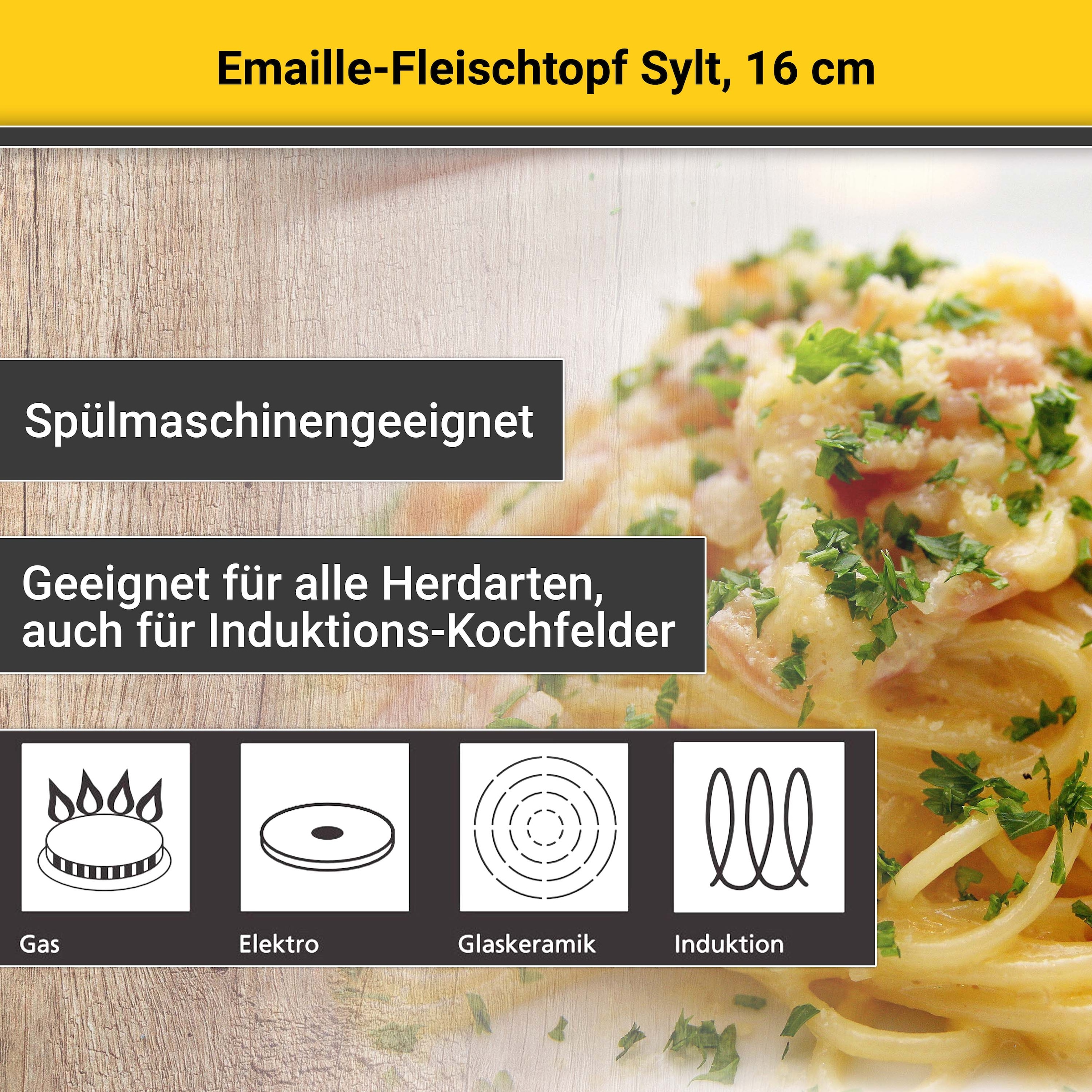 Krüger Fleischtopf »Sylt«, Emaille, (1 tlg.), Induktion