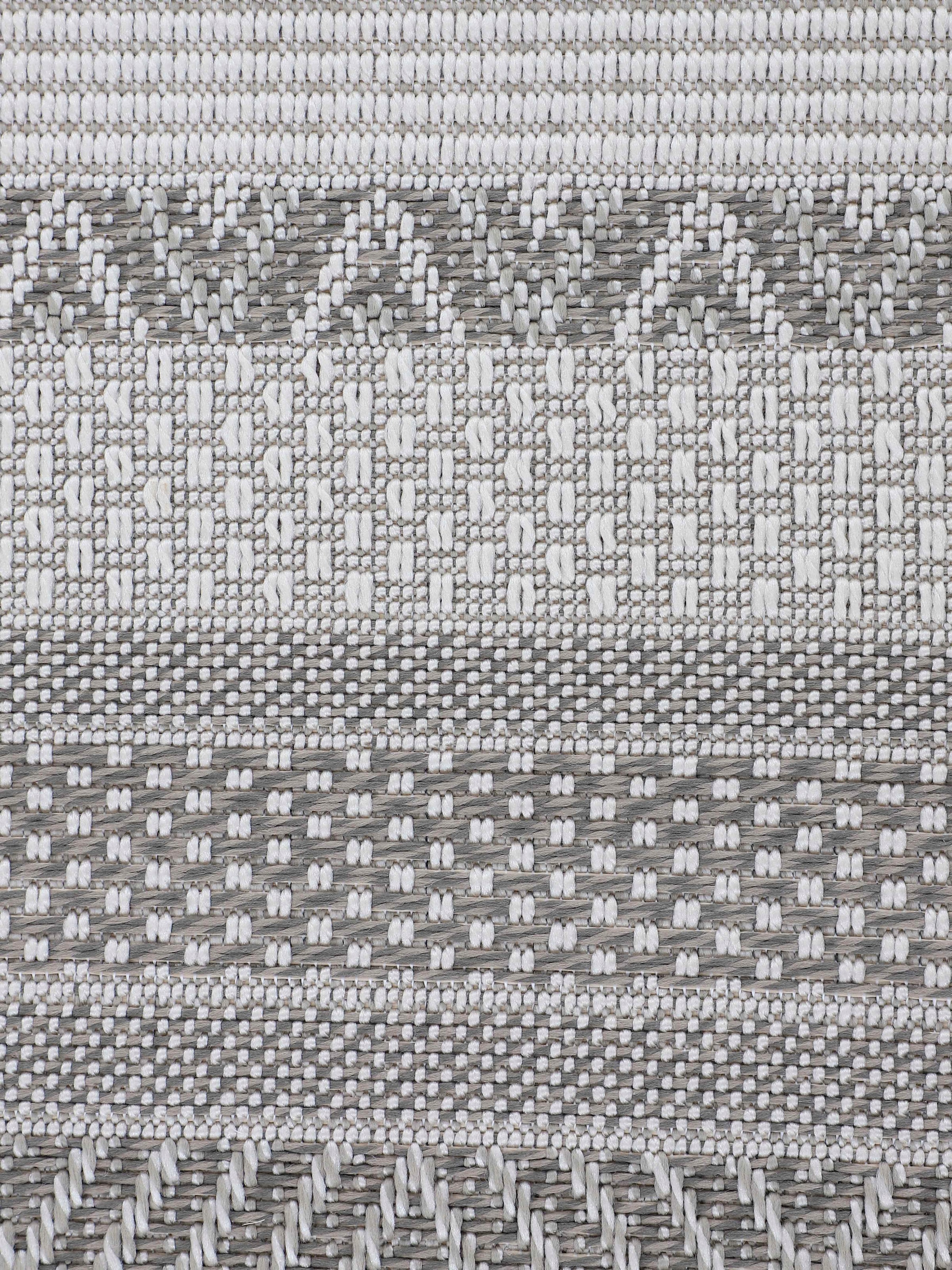 carpetfine Teppich »Boho 101«, rund, 4 mm Höhe, robustes Flachgewebe, Sisal Optik, UV-beständig, Außenbereich