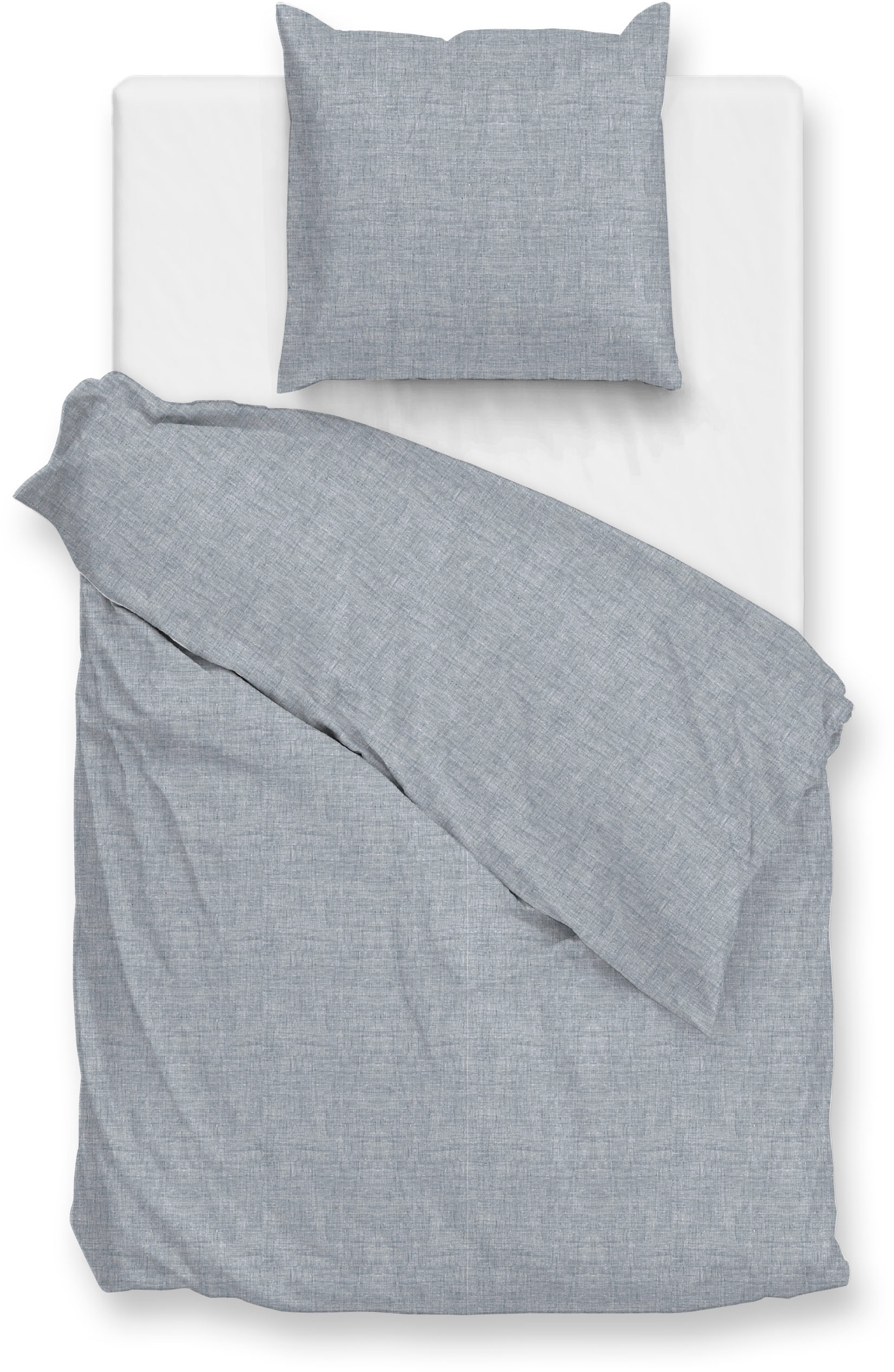 Bettwäsche ZO HOME, blau, Flanell, Obermaterial: 100% Baumwolle, Bettwäsche, "Flanella-di-Lino", Bettwäsche aus 100% Baumwolle, hochwertiges Flanell