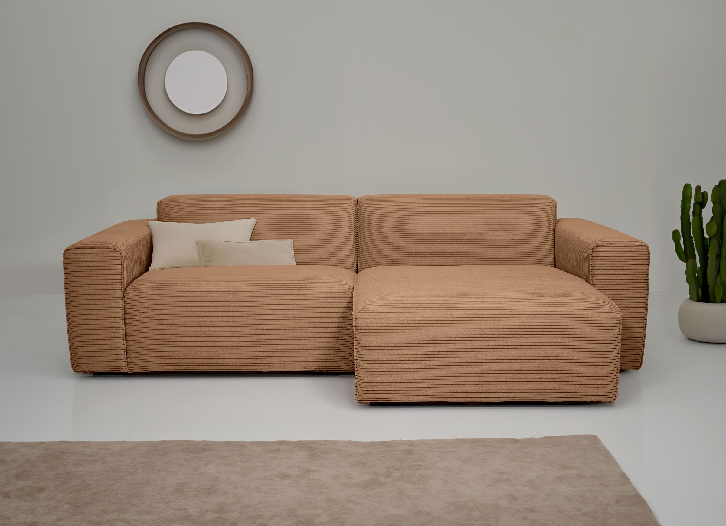 OTTO home Ecksofa "Clayton Breite 247 cm, L-form" in einem trendigen Cord-B günstig online kaufen