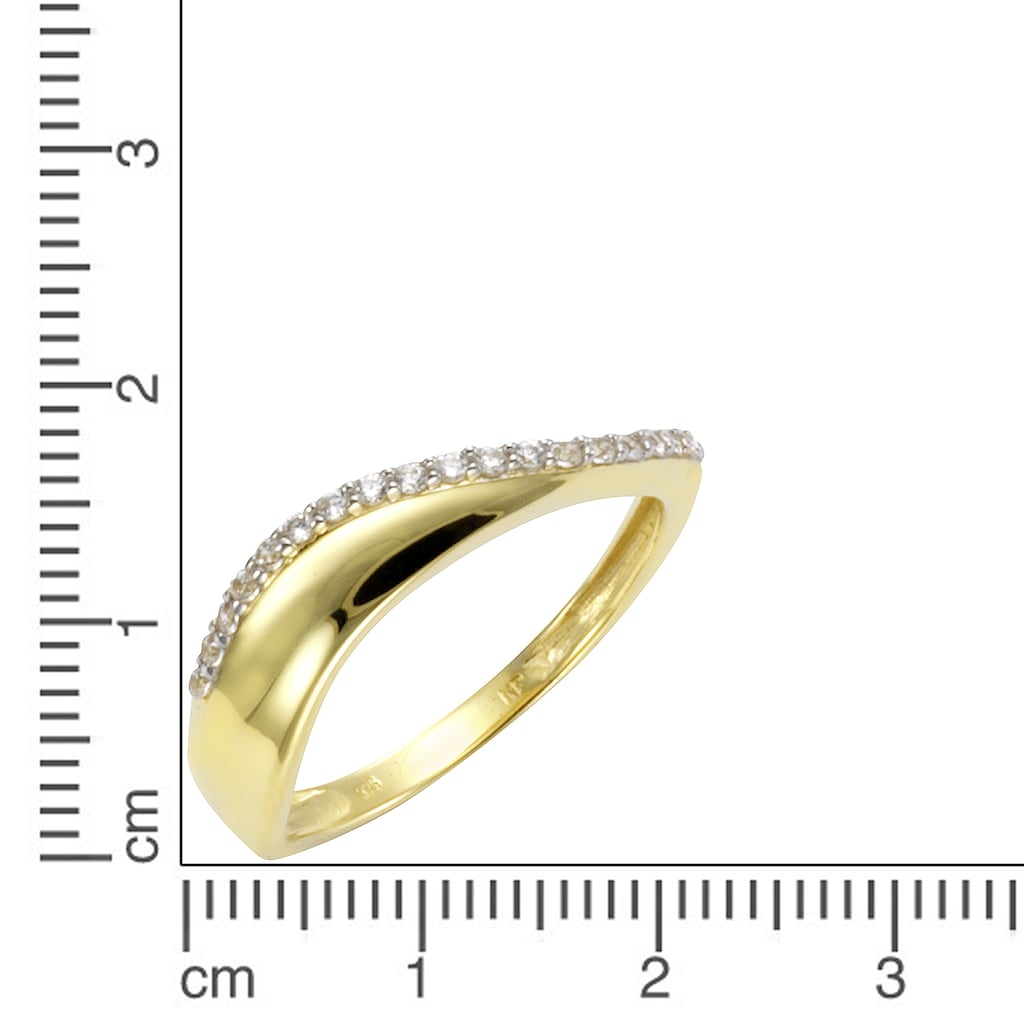 CELESTA Fingerring »375 Gold mit Zirkonia weiß«