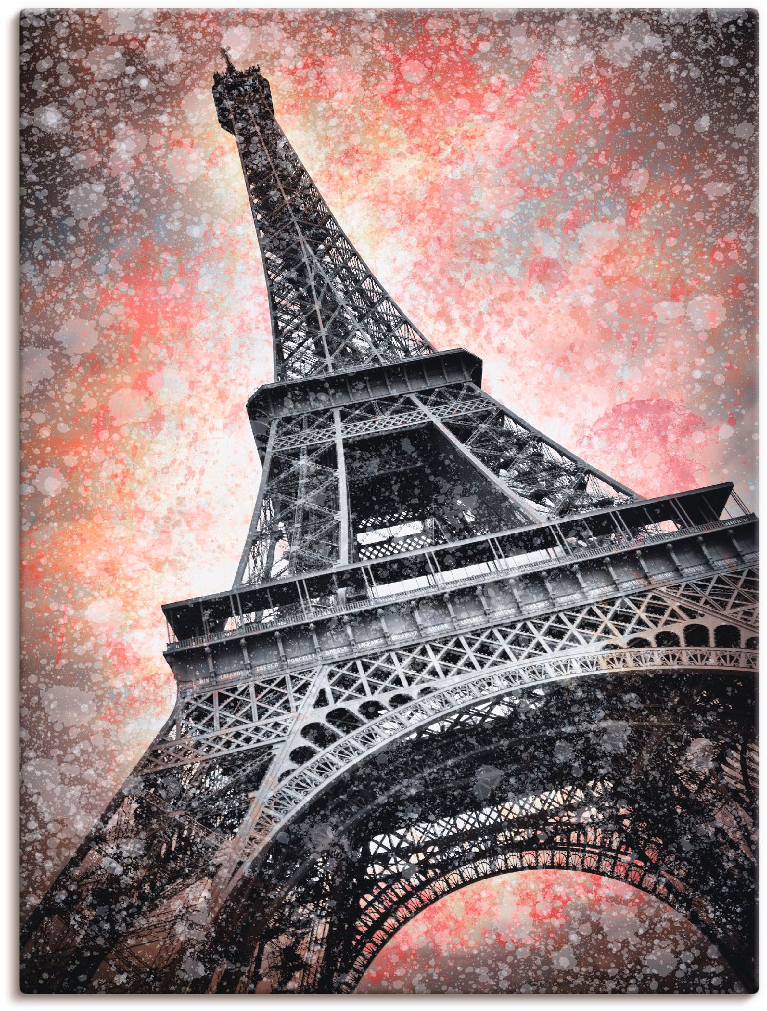 Artland Leinwandbild "Modern Art Eiffelturm", Gebäude, (1 St.), auf Keilrahmen gespannt