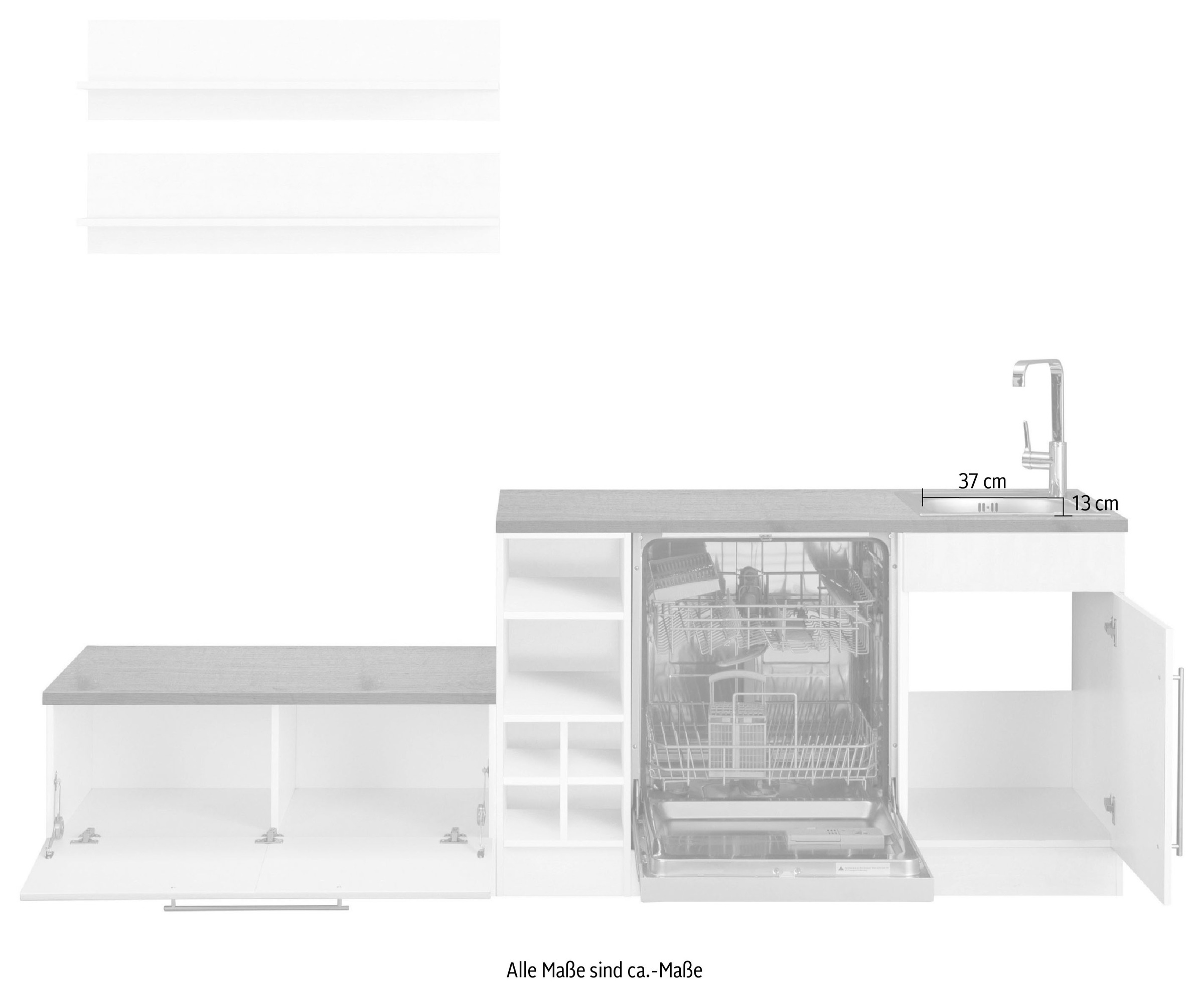 HELD MÖBEL Winkelküche »Samos«, mit E-Geräten, Stellbreite 300 x 250 cm