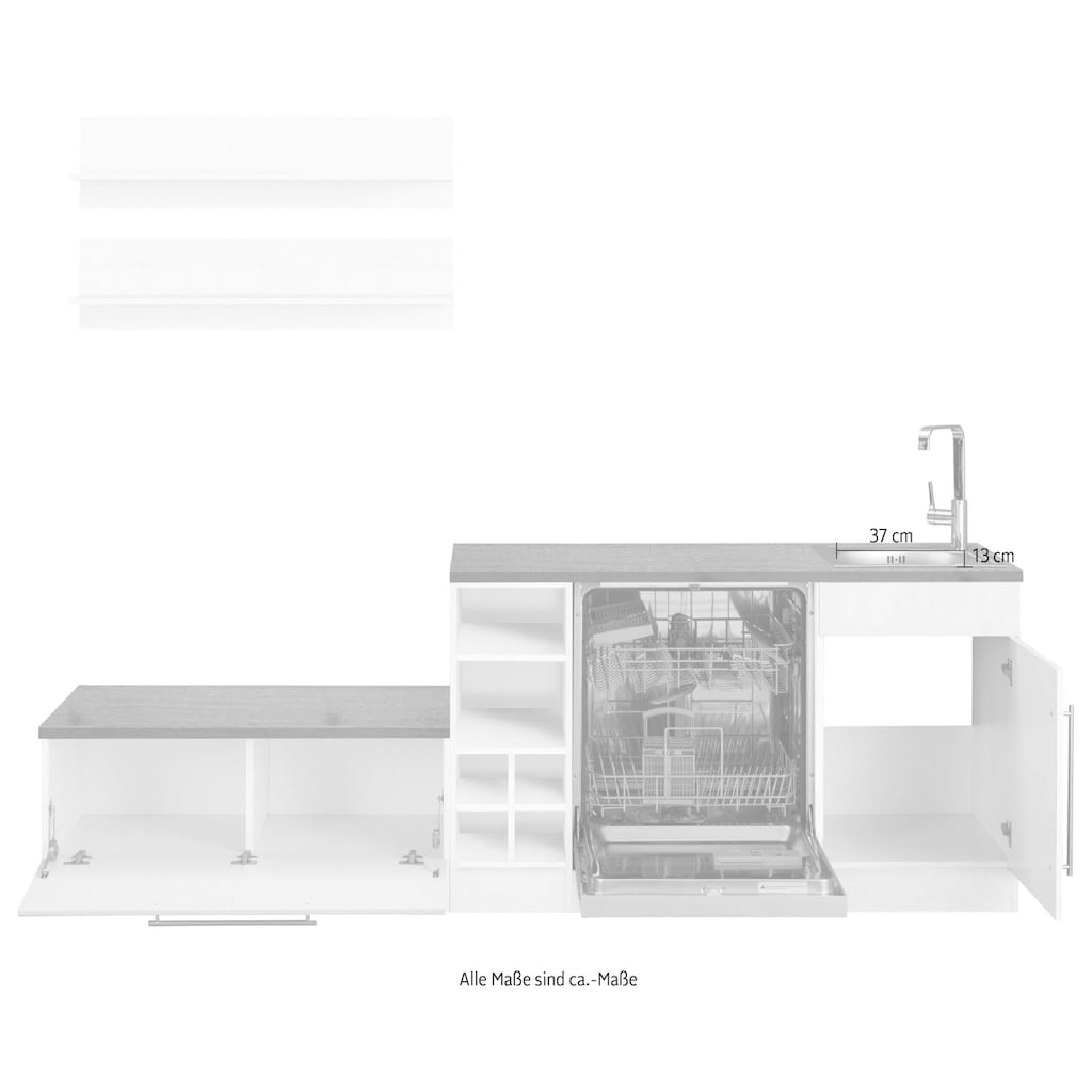 HELD MÖBEL Winkelküche »Samos«, mit E-Geräten, Stellbreite 300 x 250 cm