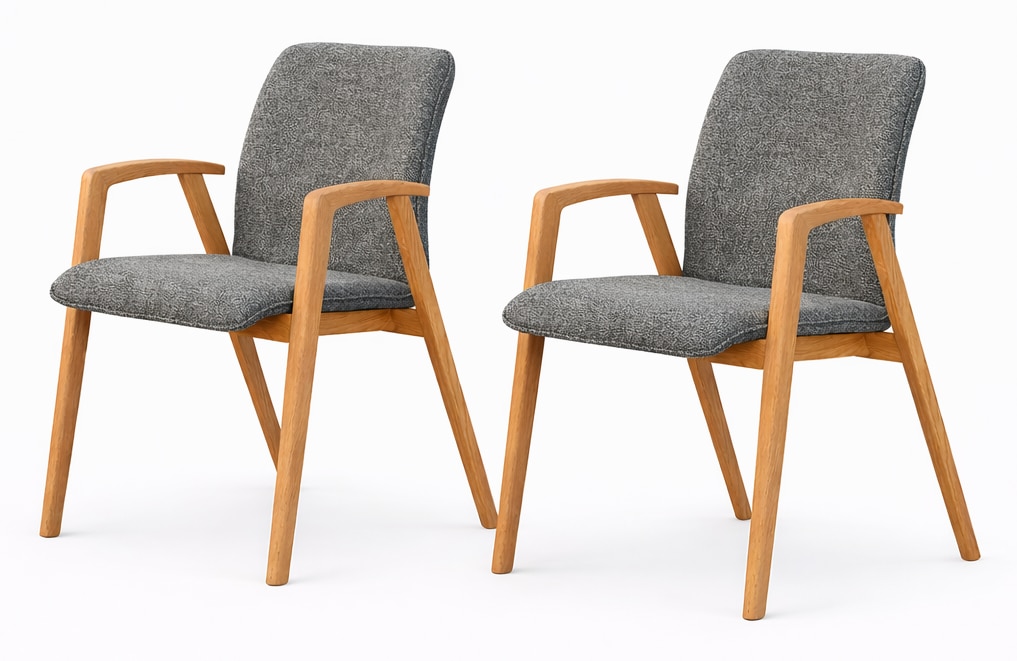 OTTO home 1100000002199 "Loreen Esszimmerstuhl, Polsterstuhl, Designstuhl" (Set) 2 Stk.mit Massivgestell, hochwertig gearbeitet, Armlehnen, stilvoll, bequem