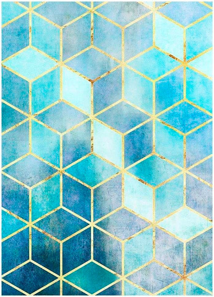 Komar Bild »Mosaik Azzuro« Abstrakt 1 Stk. tlg. Wandbild zur Dekoration - ohne Rahmen