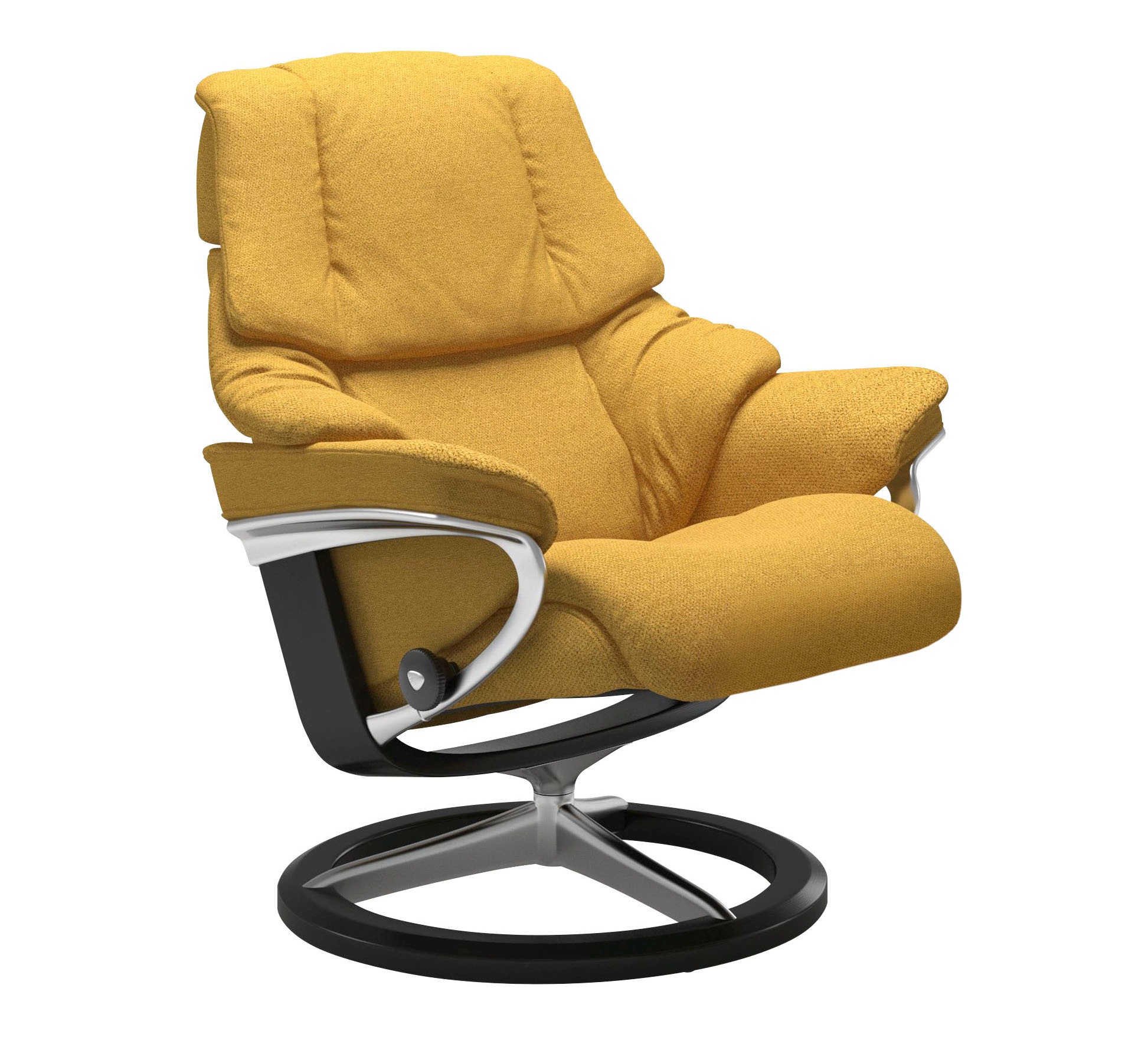 Stressless® Relaxsessel »Reno«, (Set, Relaxsessel mit Hocker), mit Hocker, mit Signature Base, Größe S, M & L, Gestell Schwarz