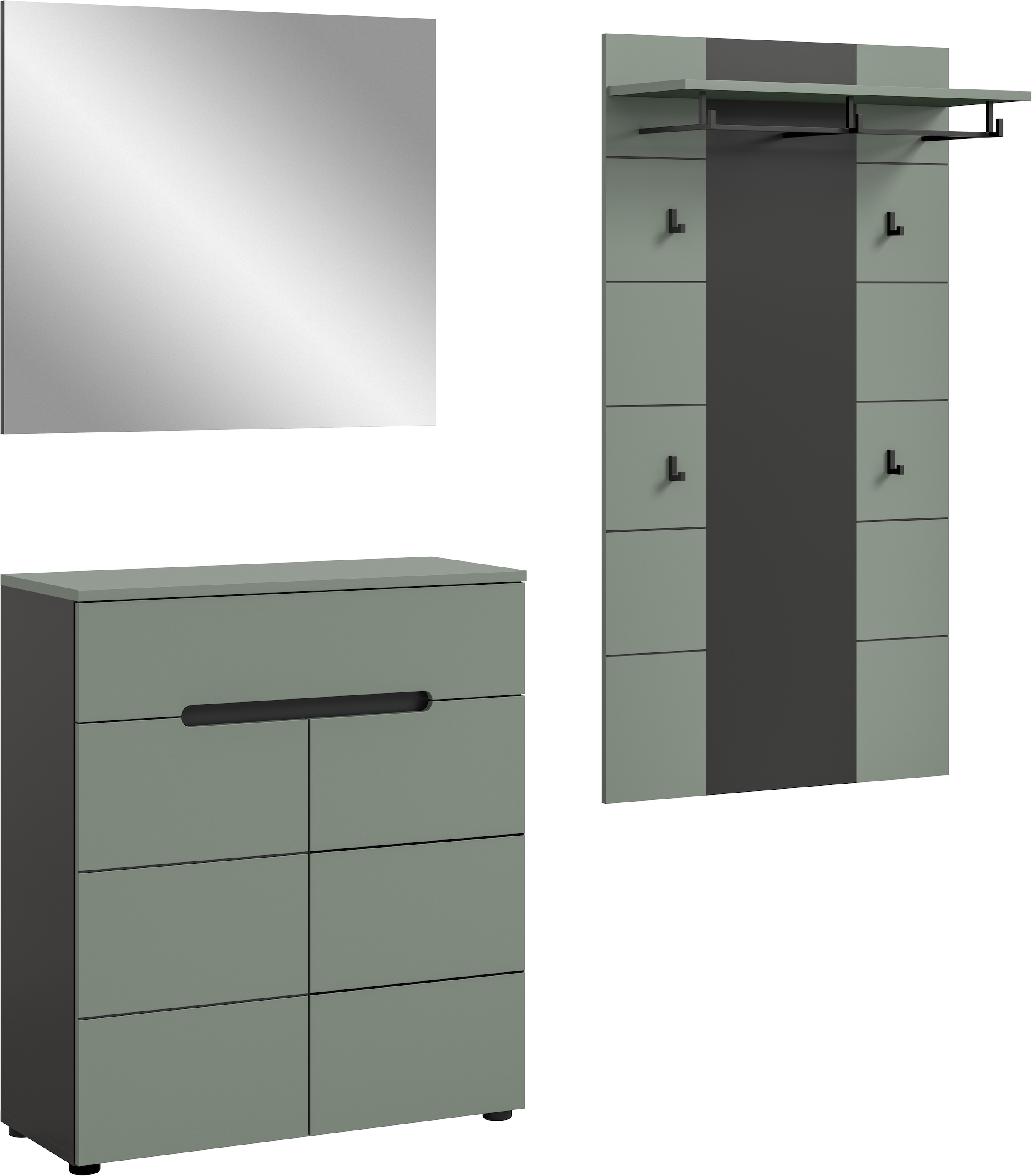 INOSIGN Garderoben-Set, (Set, 3 St., bestehend aus: Kommode, Spiegel und Ga günstig online kaufen