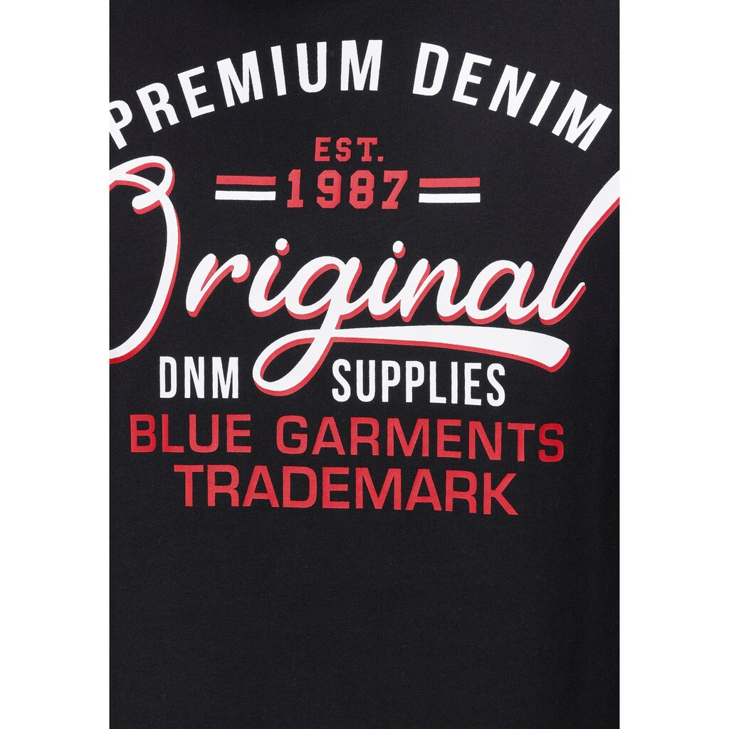 Herrenmode Shirts John Devin Rundhalsshirt, mit mehrfarbigem Print schwarz-bedruckt