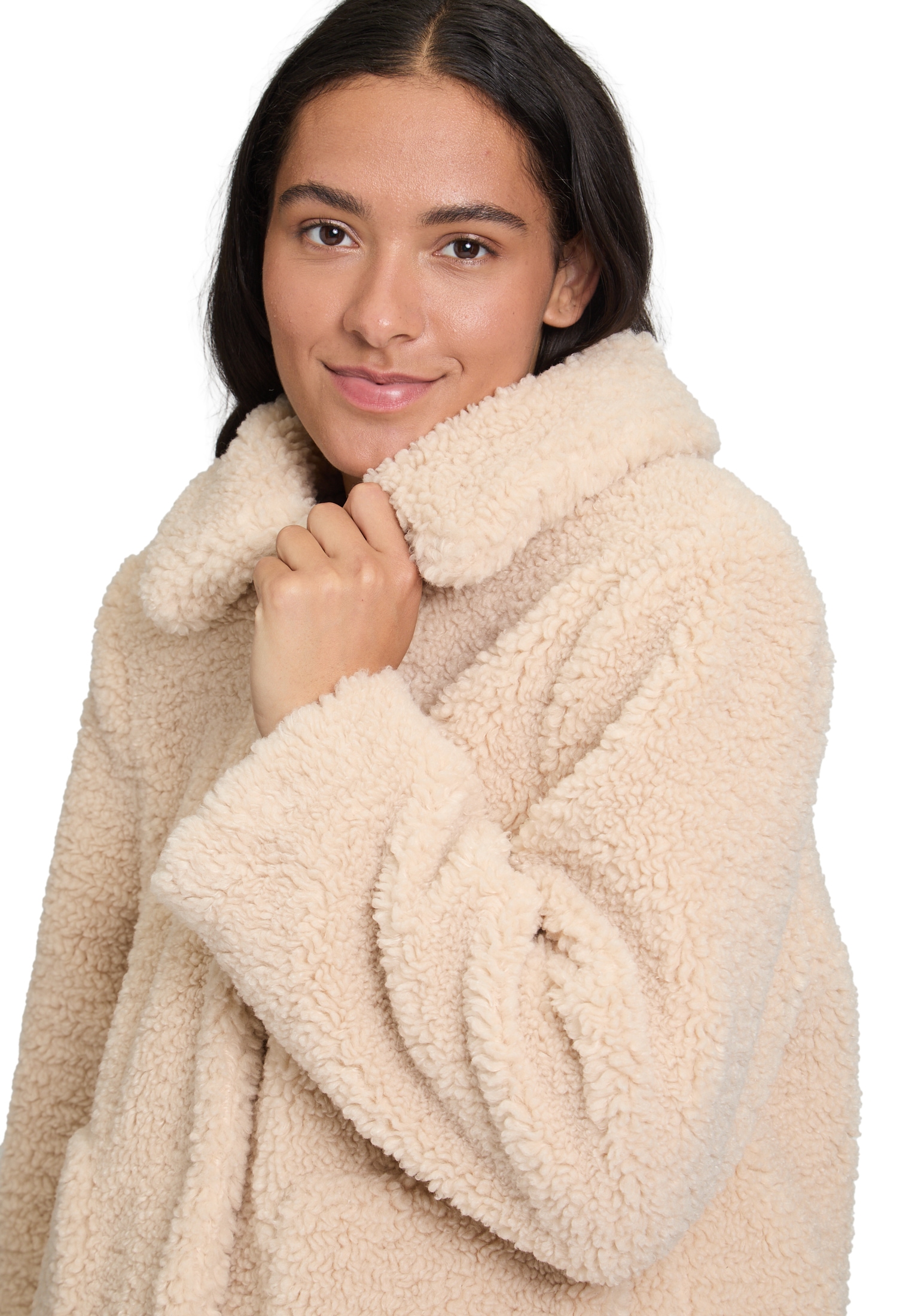 Cartoon Plüschjacke »Cartoon Damen Plüschjacke mit Kragen«