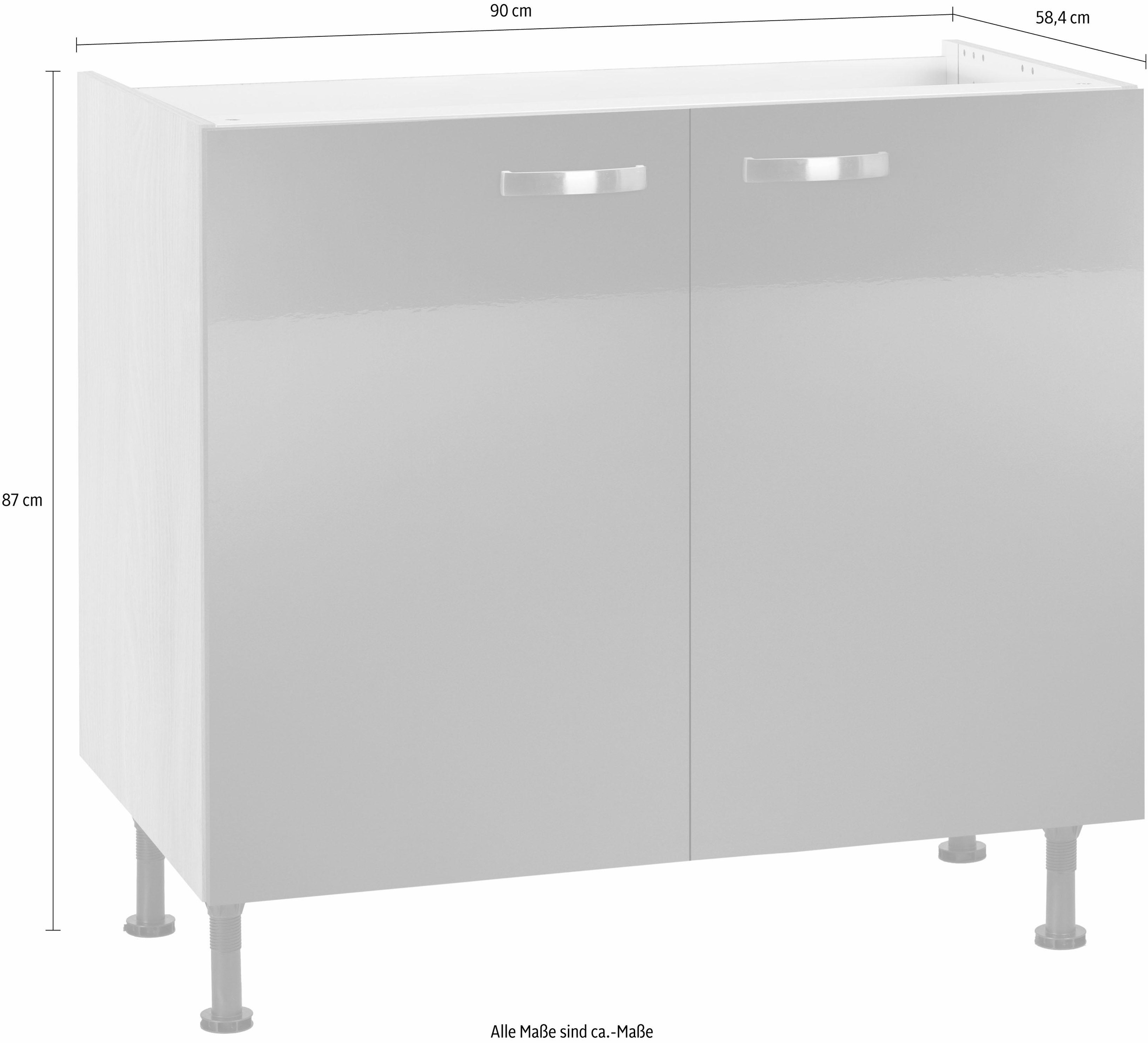 90 cm »Cara«, | bestellen Breite BAUR OPTIFIT Spülenschrank