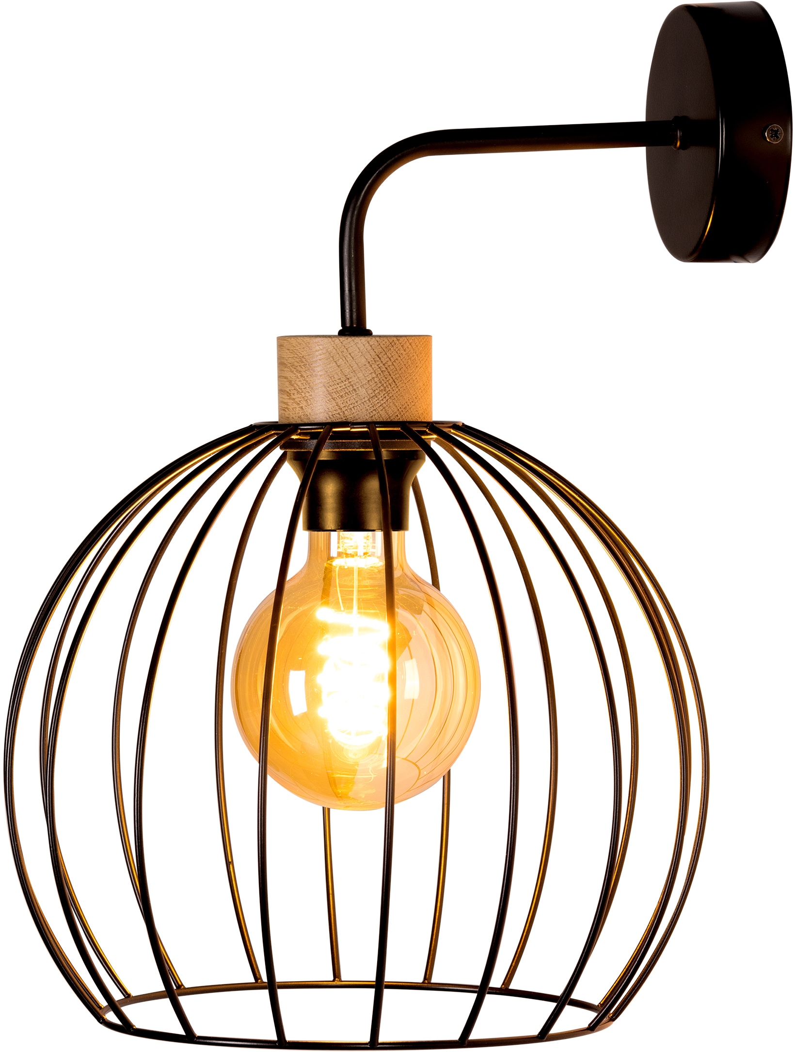 BRITOP LIGHTING Wandleuchte »Coop«, 1 aus Elementen aus Dekorative Eichenholz mit Leuchte flammig-flammig, Metall BAUR 