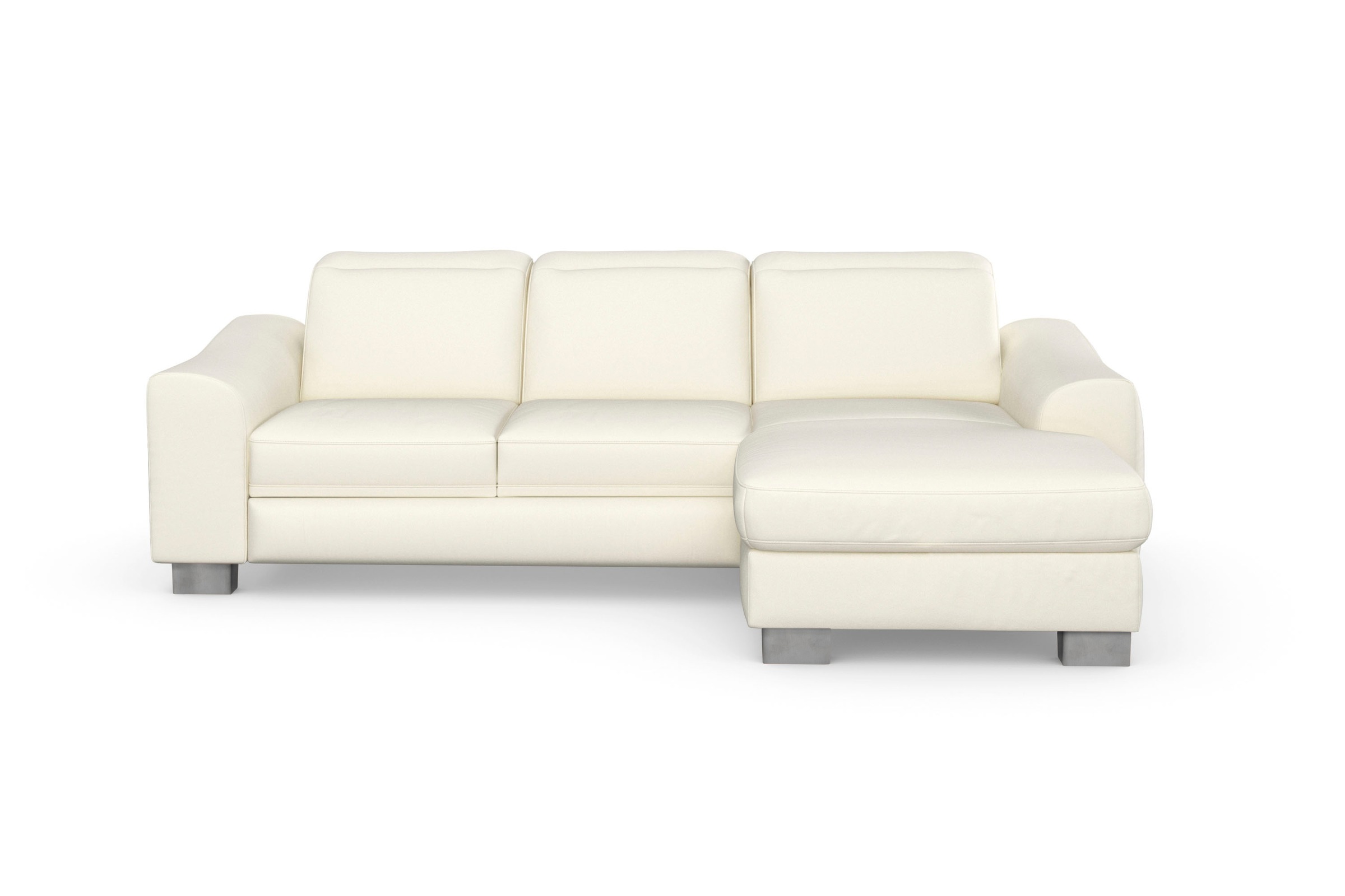 sit&more Ecksofa »Dundee L-Form«, mit Federkern und Edelstahlfüßen, wahlweise mit Kopfteilverstellung