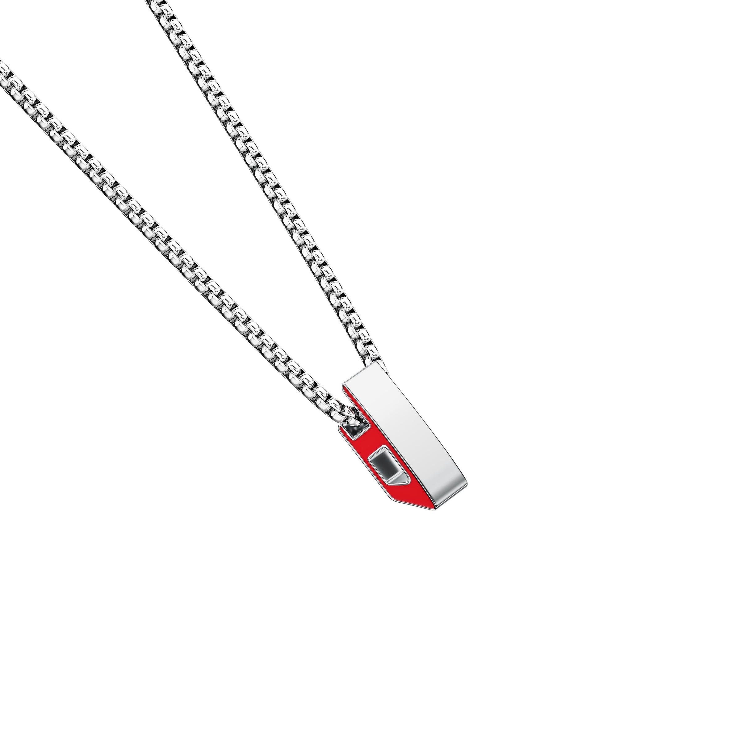 Diesel Kette mit Anhänger »Schmuck Geschenk Edelstahl Halsschmuck Halskette D Logo« Emaille