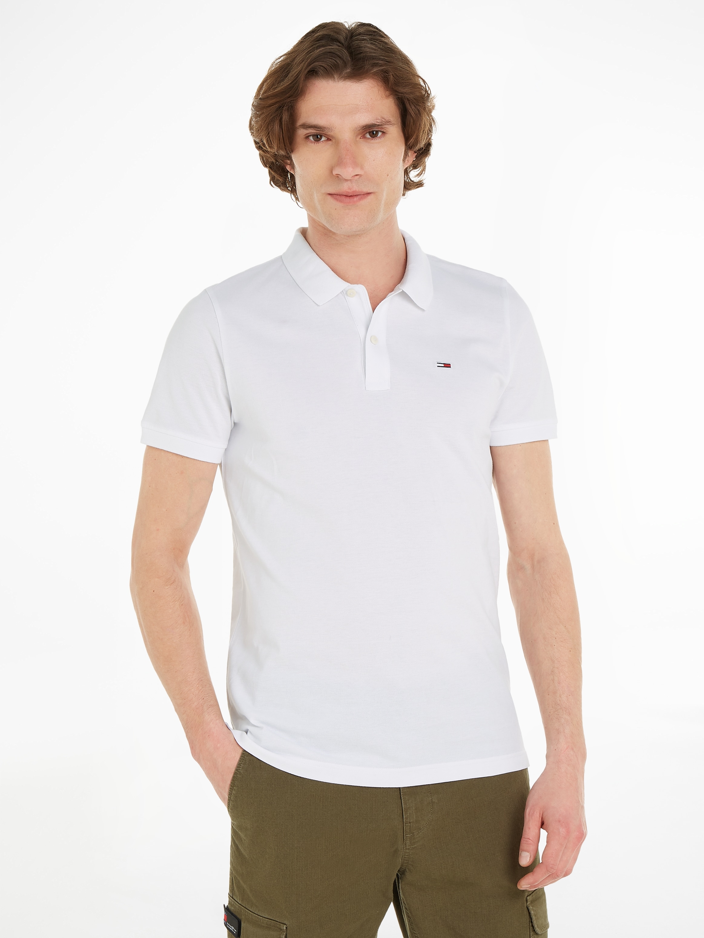 Poloshirt »TJM SLIM PLACKET POLO EXT«, Große Größen mit Logostickerei