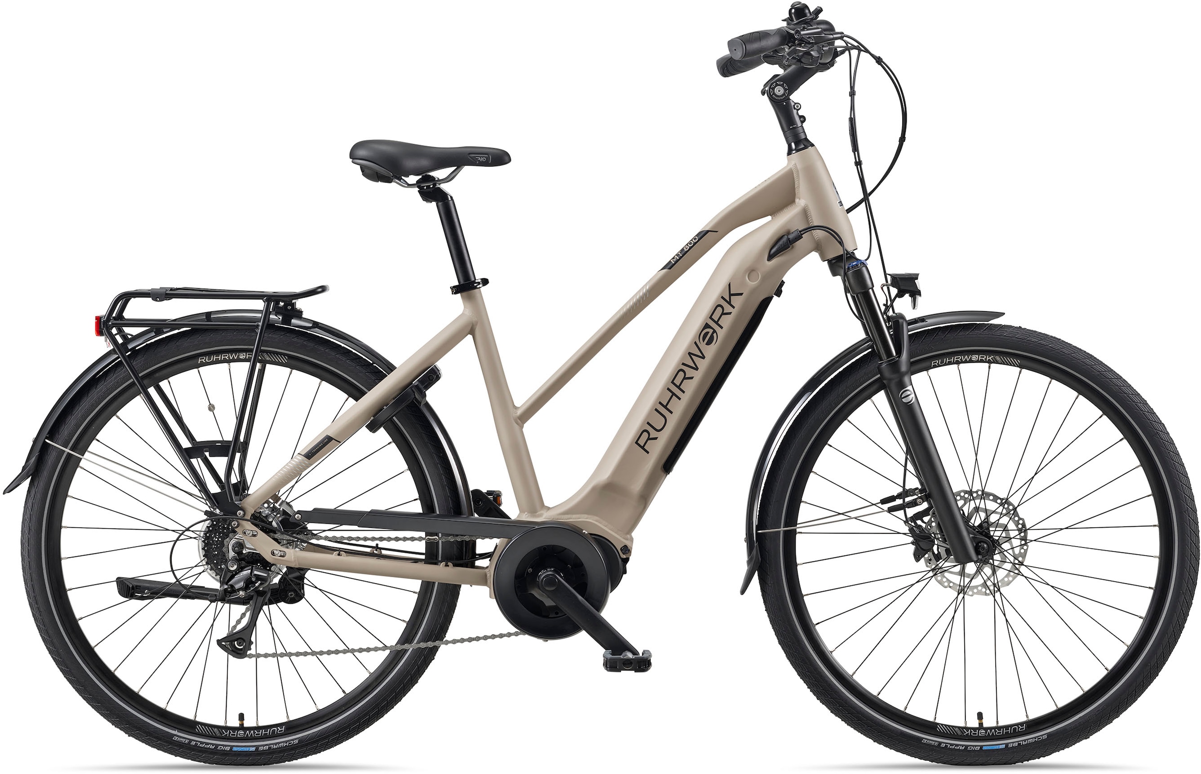 RUHRWERK E-Bike "MT800 Damen", 8 Gang, Shimano, Acera, Mittelmotor 250 W, Pedelec, Elektrofahrrad für Damen