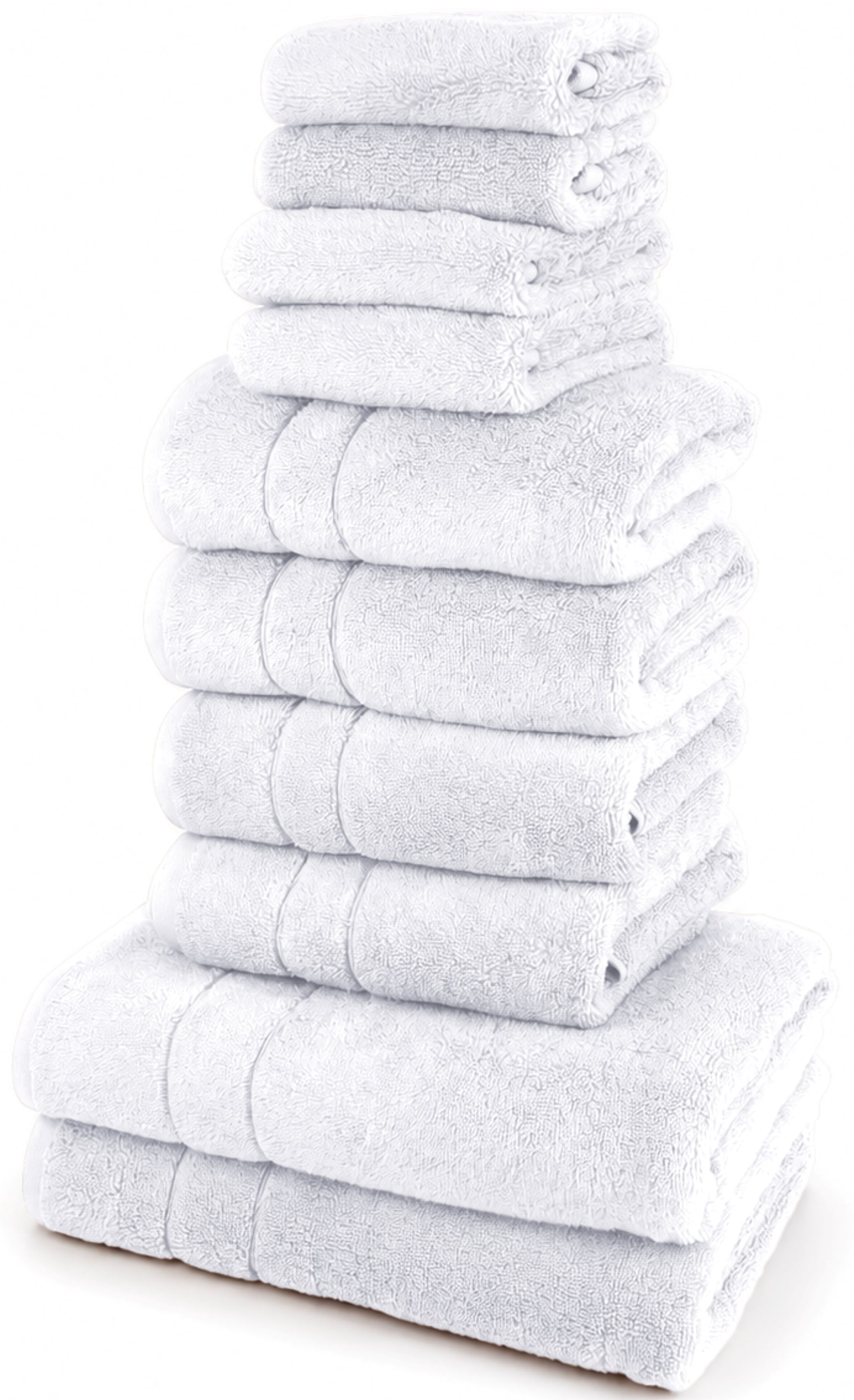 OTTO home "Inga, 3 Qualitäten, Duschtücher, Handtücher, Gästetücher, Seiftücher" 10 Walkfrottier Handtücher mit feiner Bordüre, 100% Baumwolle