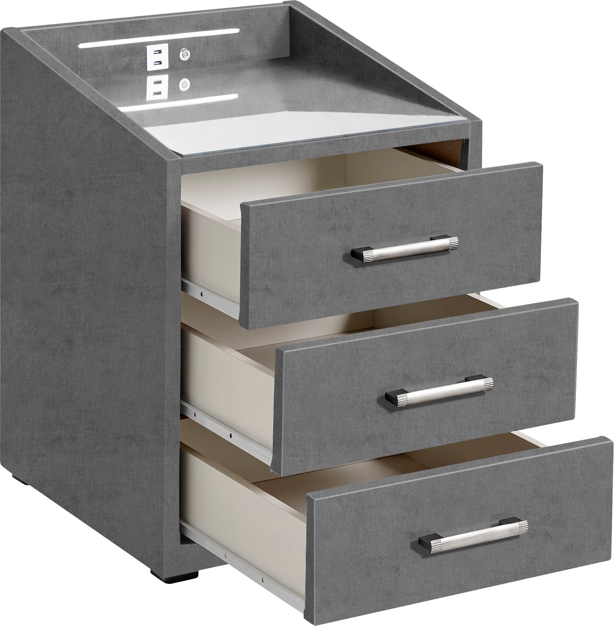 ED EXCITING DESIGN Nachtkonsole »Moon« mit LED-Beleuchtung und USB-Anschluss & USB-C-Anschluss