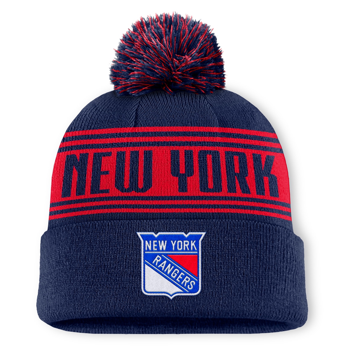 Fanatics Bommelmütze "Fanatics Mütze New York Rangers A/ Beanie Cuff W/Pom" günstig online kaufen