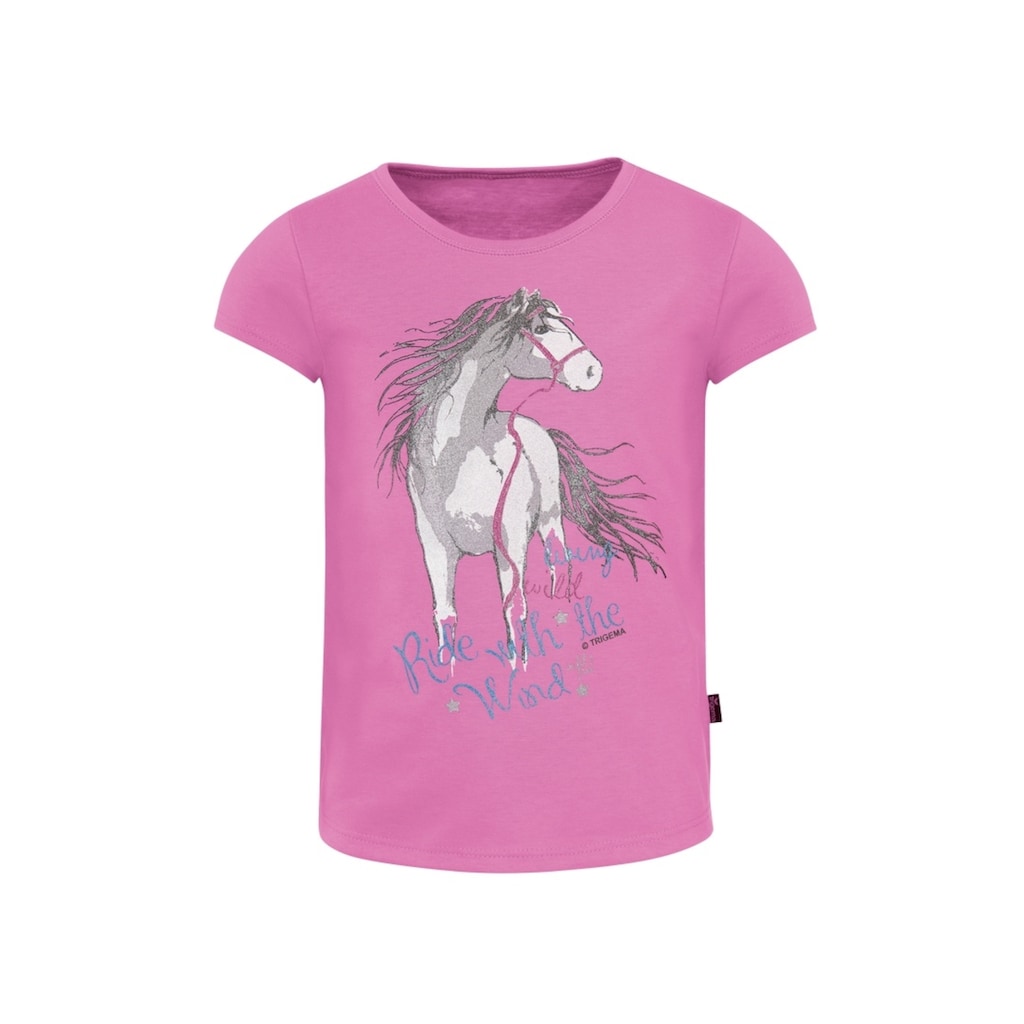 Trigema T-Shirt »TRIGEMA T-Shirt mit Pferd«, (1 tlg.)