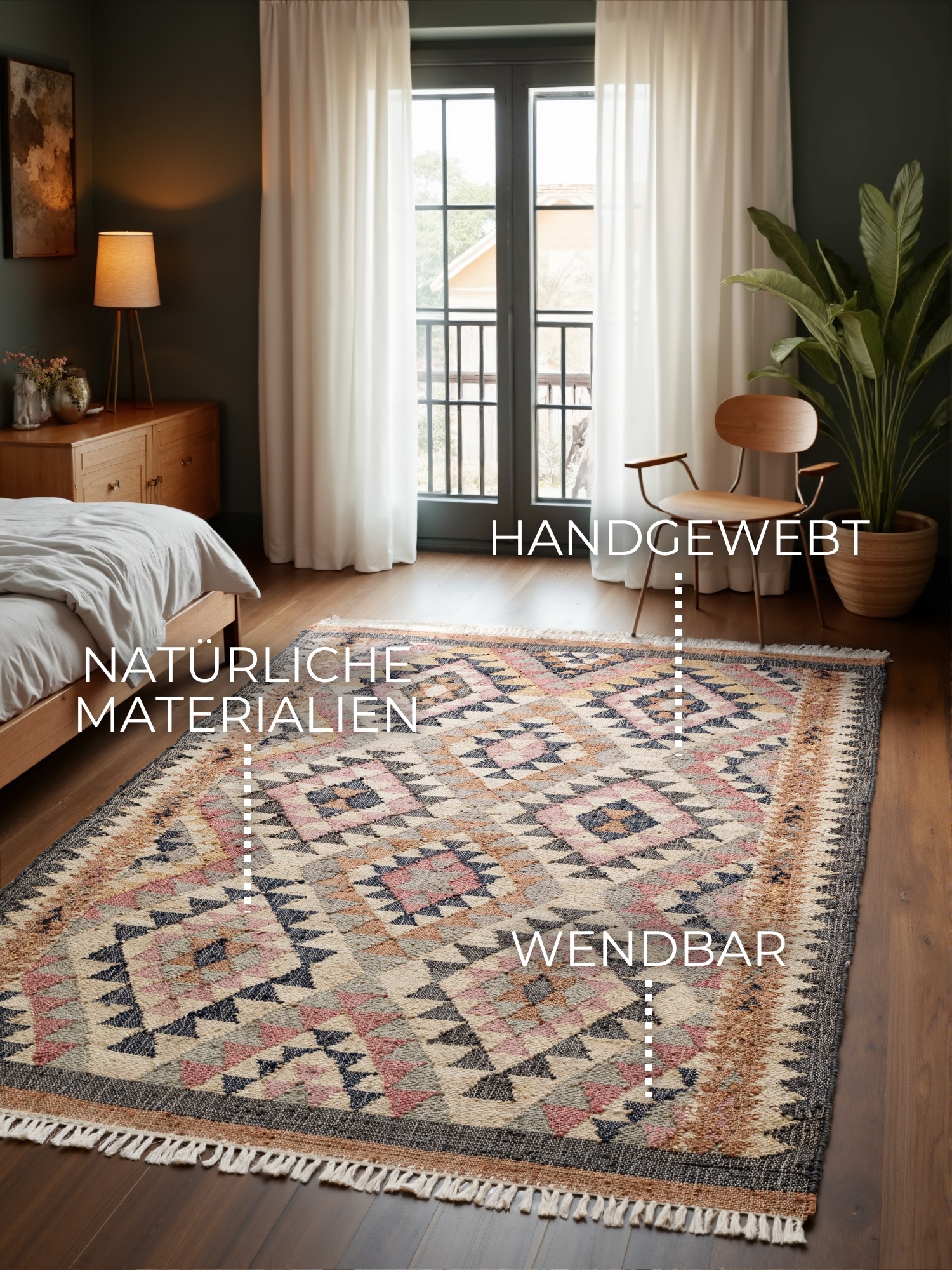 ELLE DECORATION Teppich "Kelim Parsa" rechteckig 3 mm Höhe Jute, Baumwolle, günstig online kaufen