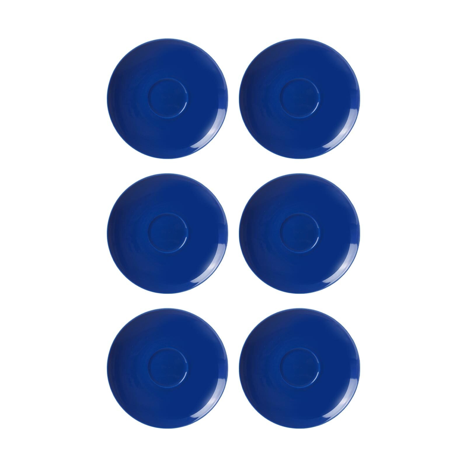 Untertasse RITZENHOFF & BREKER "Kaffeeuntertassen Doppio ø 16 cm 6er Set", blau (indigo blau), Speiseteller
