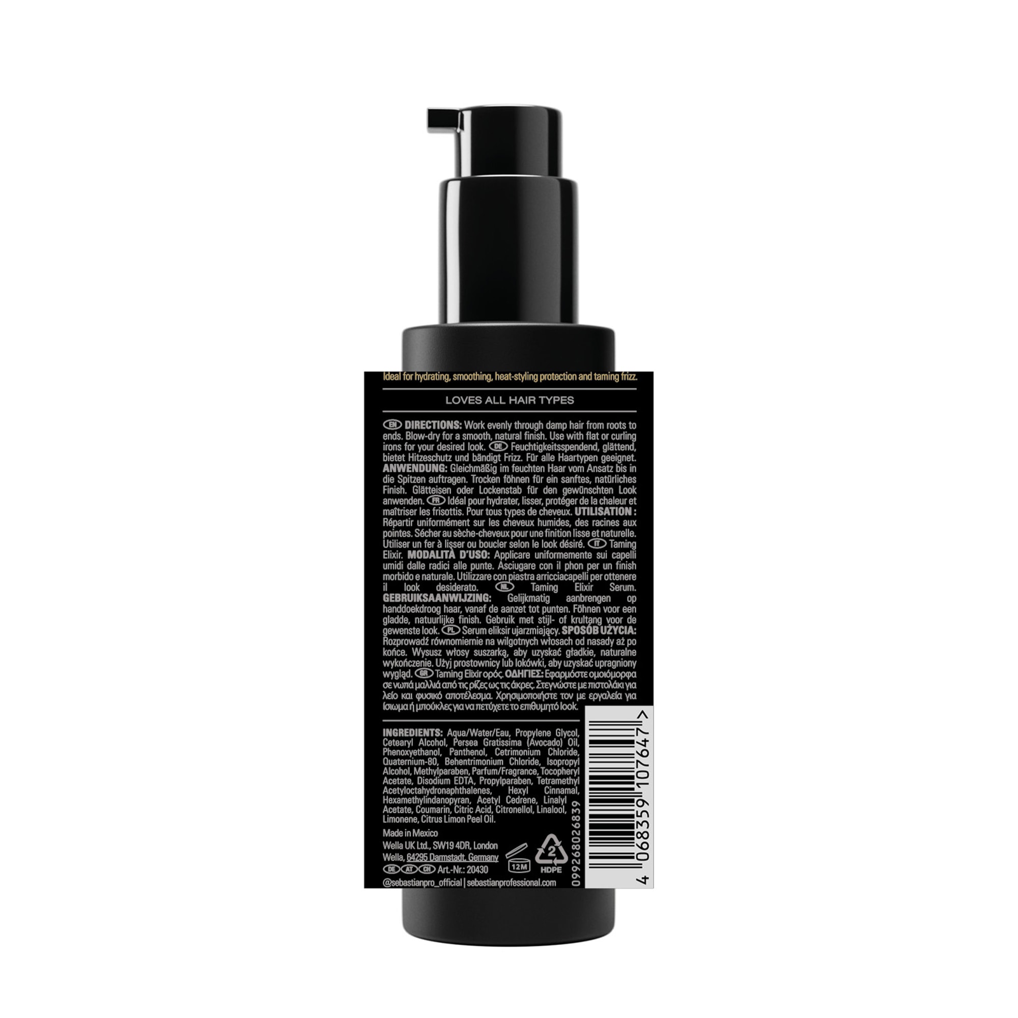 Sebastian Professional Haarelexier »Taming Elixir« für feuchtes Haar, mit flüssiger Textur