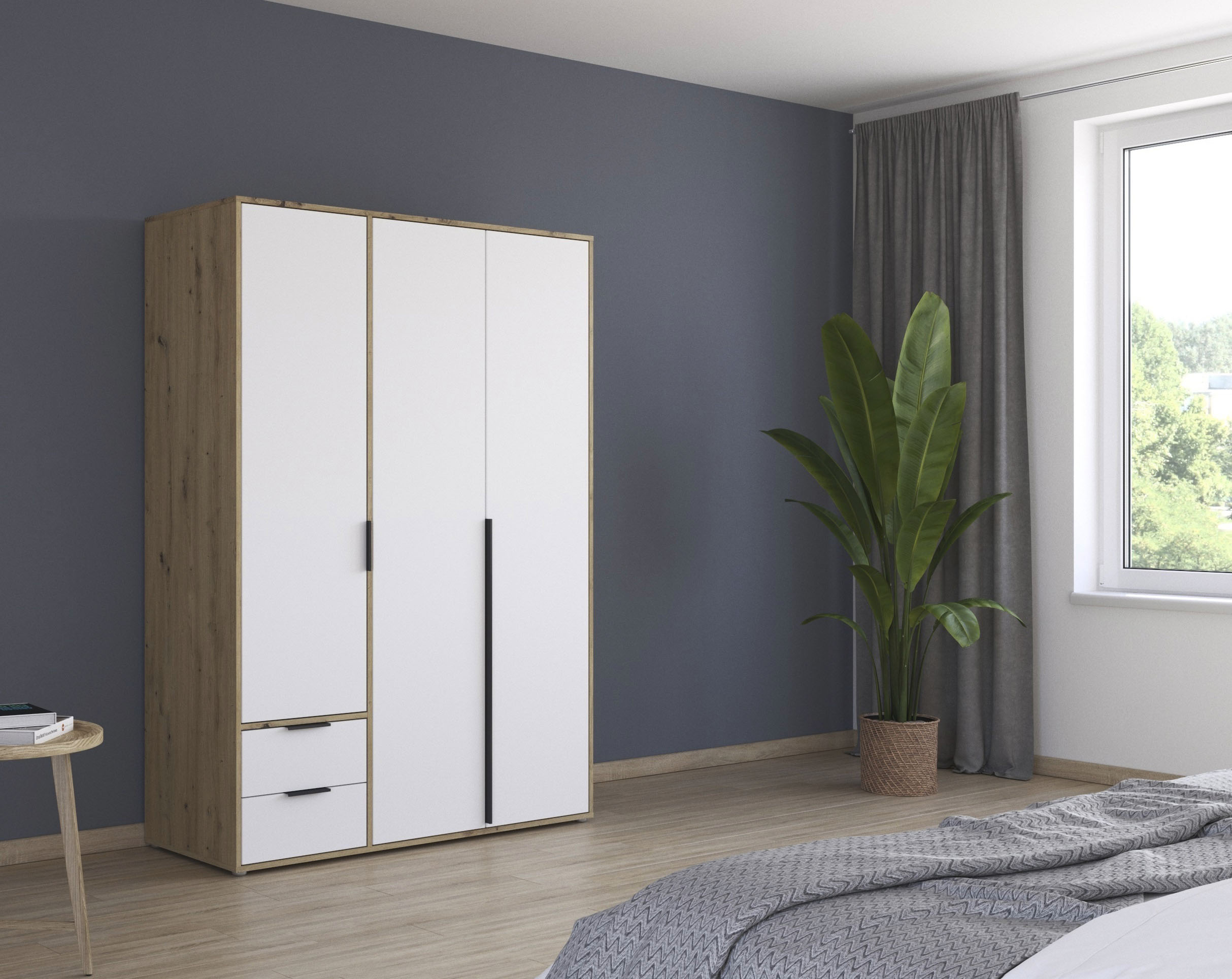 Thumbnail - rauch Drehtürenschrank "Kleiderschrank Schrank Garderobe Wäscheschrank NAGATA viel Stauraum" in 3 verschiedenen Ausstatt...