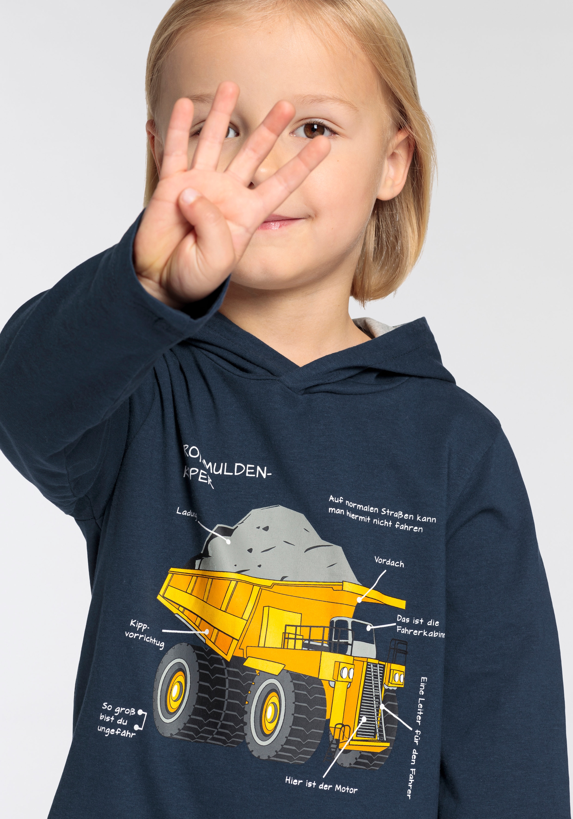 kaufen KIDSWORLD | für kleine Langarmshirt »LKW BAUR KIPPER«, online Druck Jungen