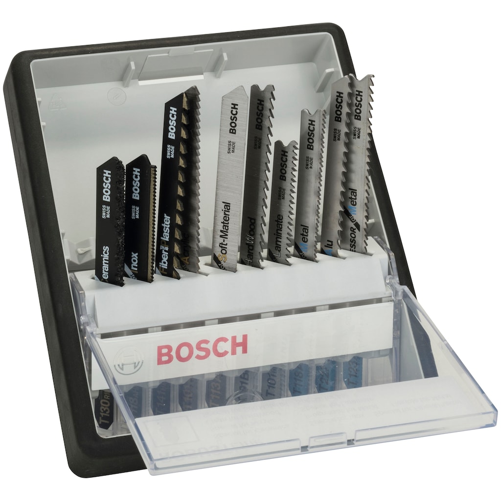 Bosch Professional Werkzeugset »10-teiliges Stichsägeblatt-Set, Robust Line, Speciality Materials«