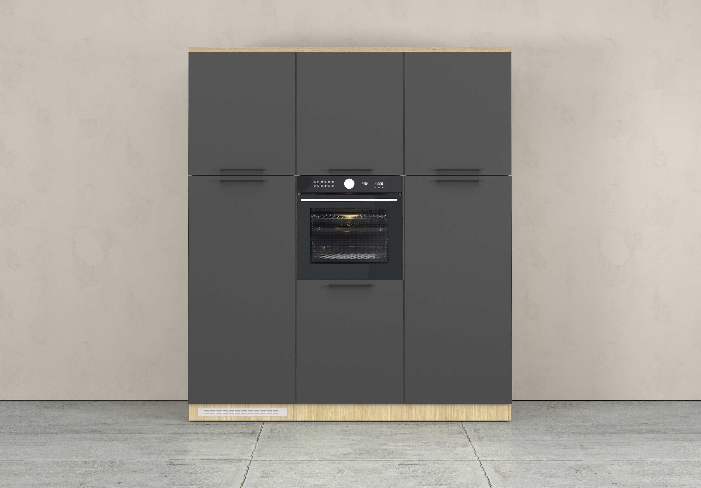 KOCHSTATION Küchenzeile »Luna, Küchenblock, Kücheninsel, Hängeschrank, Made in Italy« 3er-Set, Metallgriffe, Soft-Close-Funktion, inklusive Spüle
