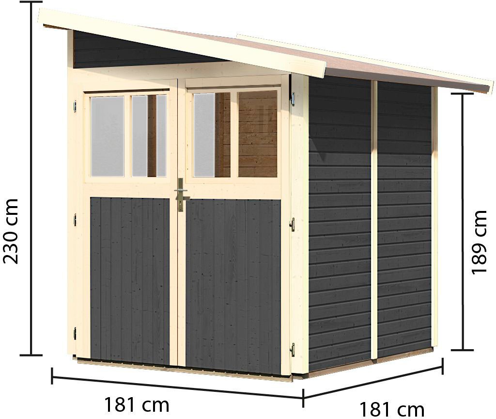 Karibu Gartenhaus »Wurmberg 2«, terragrau, anthrazit oder naturbelassen
