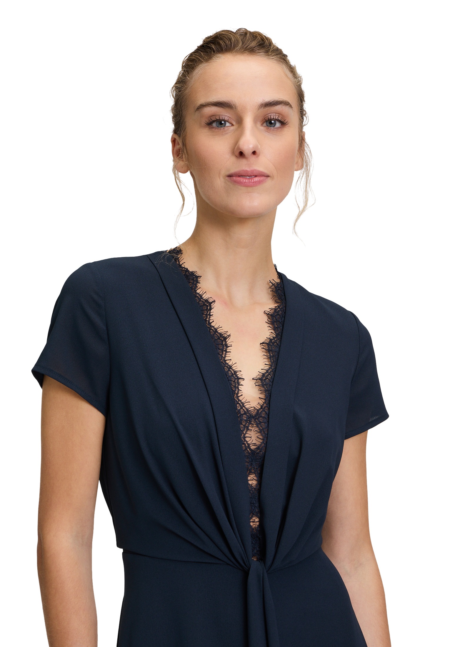 Vera Mont Abendkleid »Vera Mont Abendkleid mit Spitzeneinsatz«, Raffung