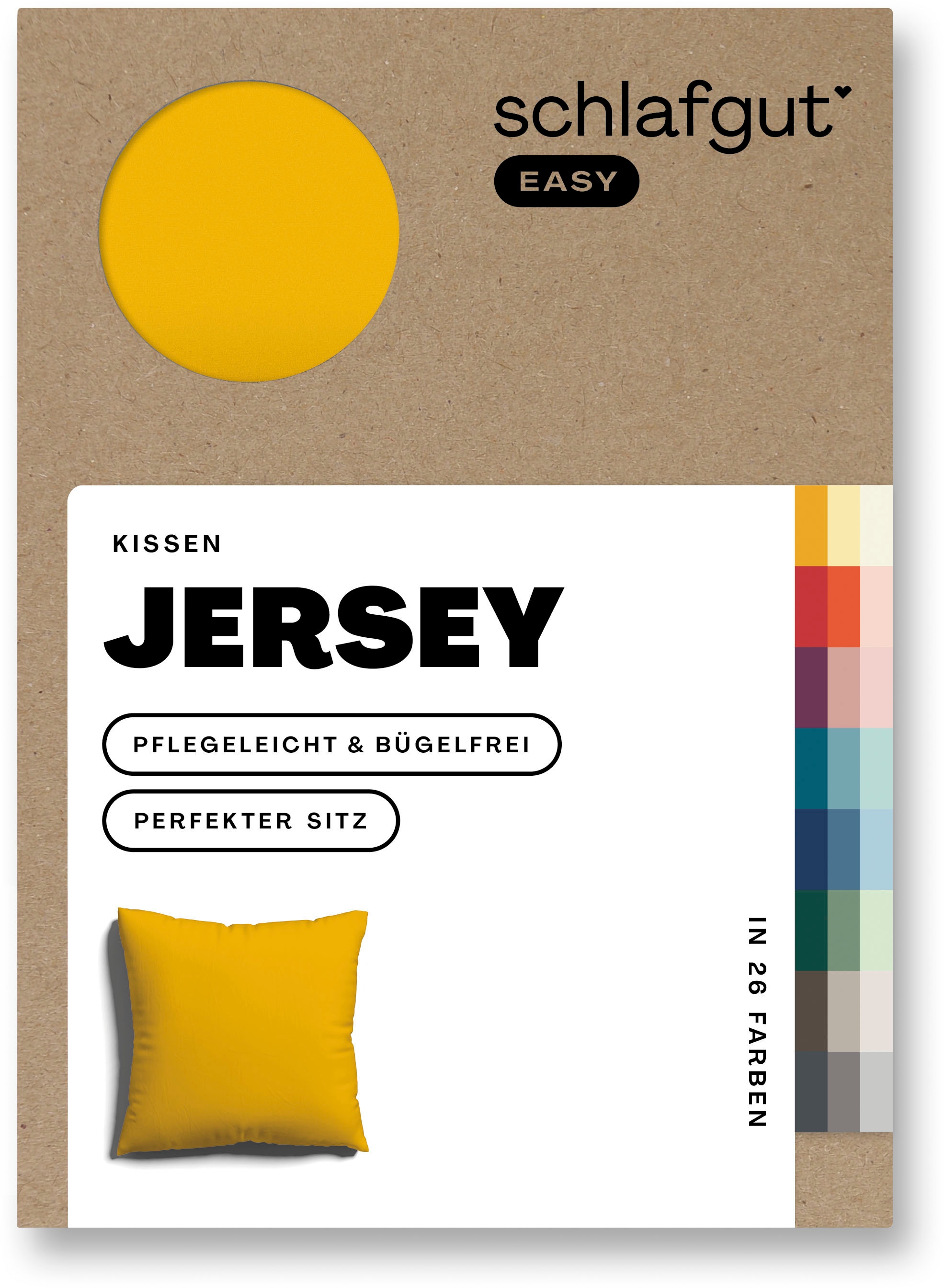 Schlafgut Kissenbezug »EASY JERSEY Kissenhülle 100% Baumwolle, weicher Edel-Jersey, bügelfrei« mit farblich angepasstem Reißverschluss, pflegeleicht, formstabil