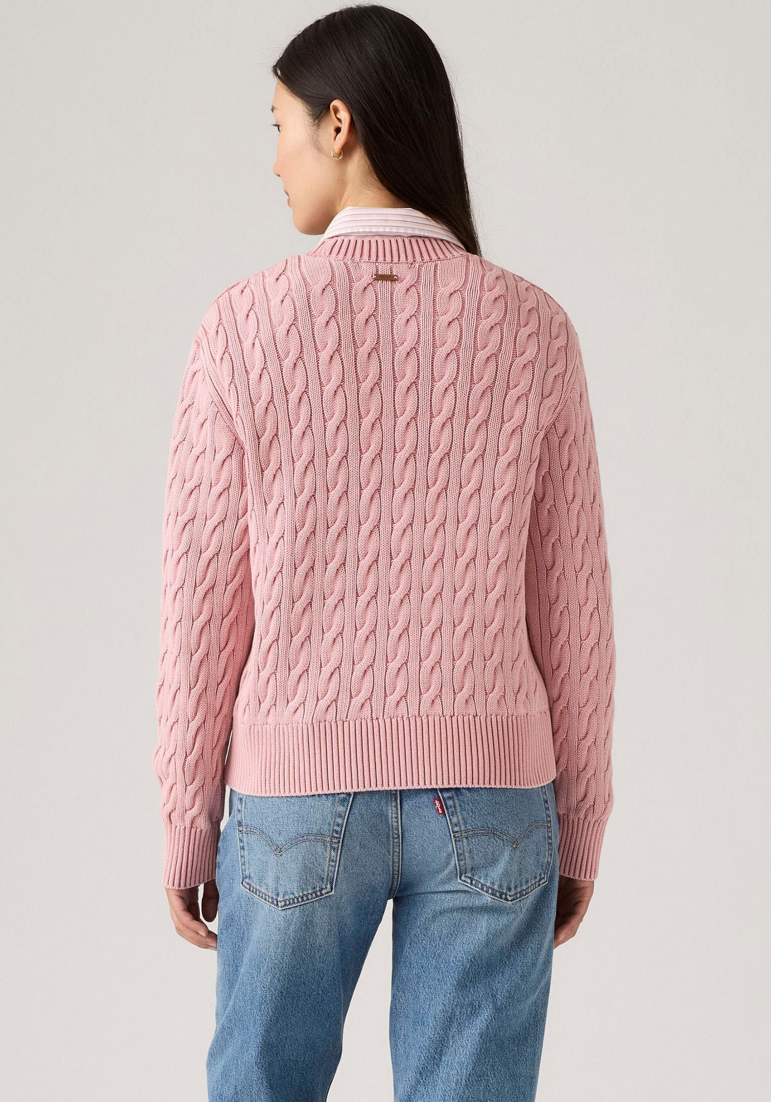Levi's® Rundhalspullover »BOYFRIEND CREW PU«, Mit Zopfmuster