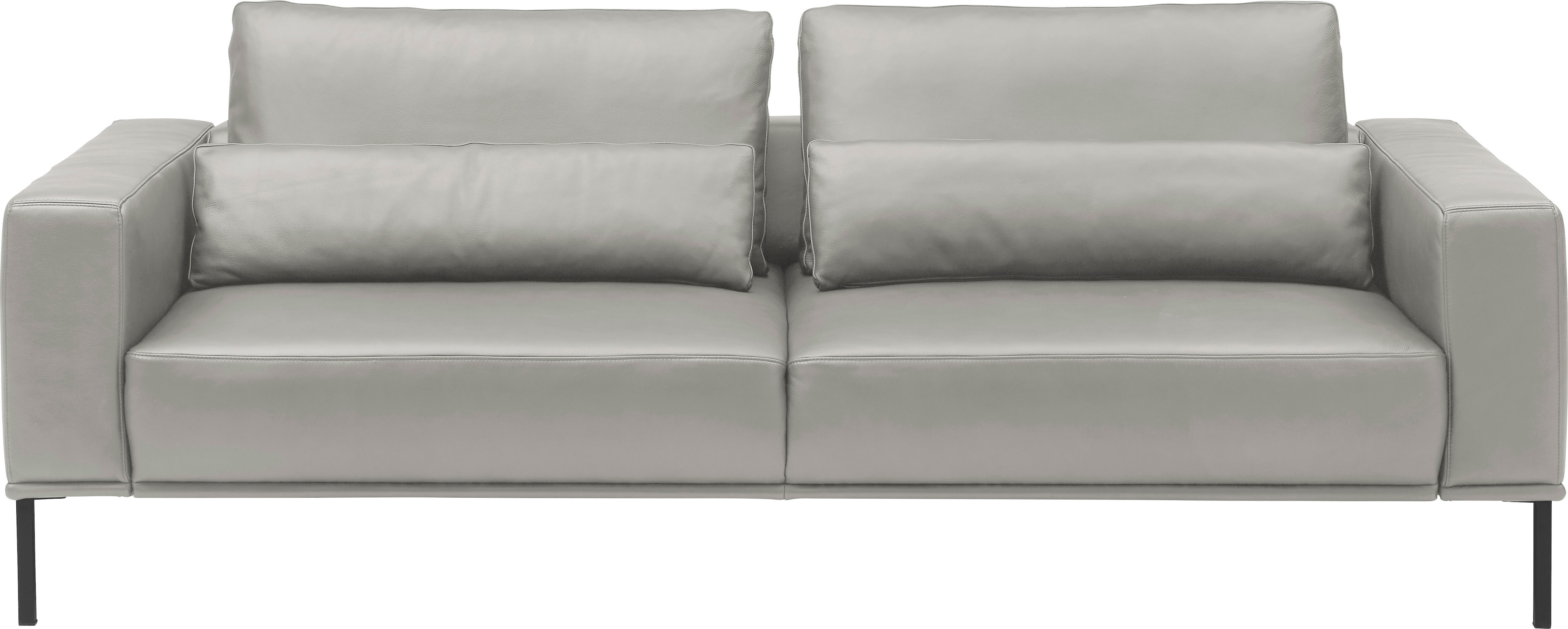 Musterring 3-Sitzer "JustBPM100, 242 cm breit, aus hochwertigem Leder" XL-Sofa, wahlweise mit Nierenkissen und mot. Sitzauszug, Fuß schwarz
