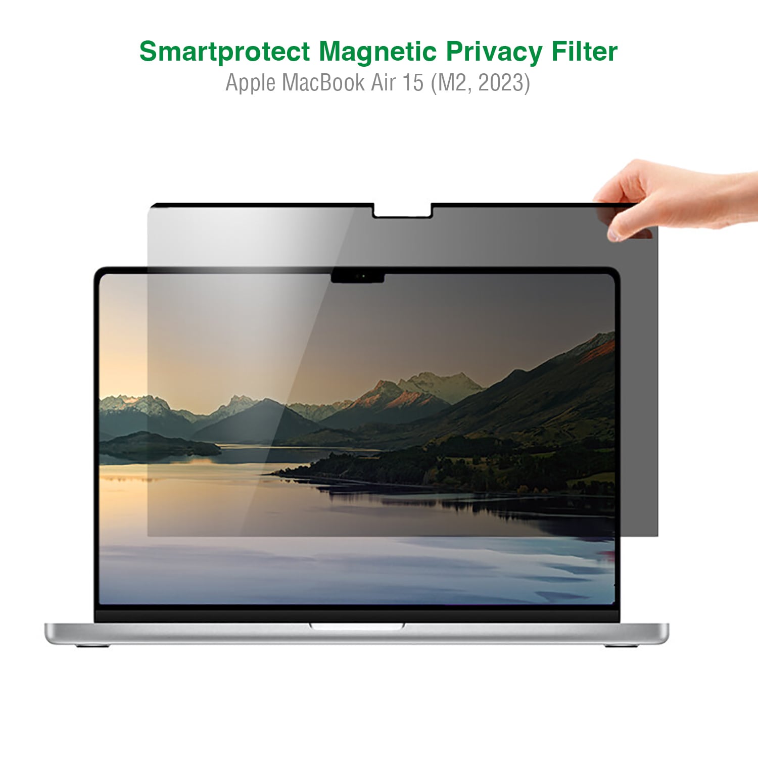 4smarts Displayschutzfolie »Magnetic Privacy Filter«, für Apple MacBook Air 15 (M2), Blickschutz Magnetbefestigung Case Friendly