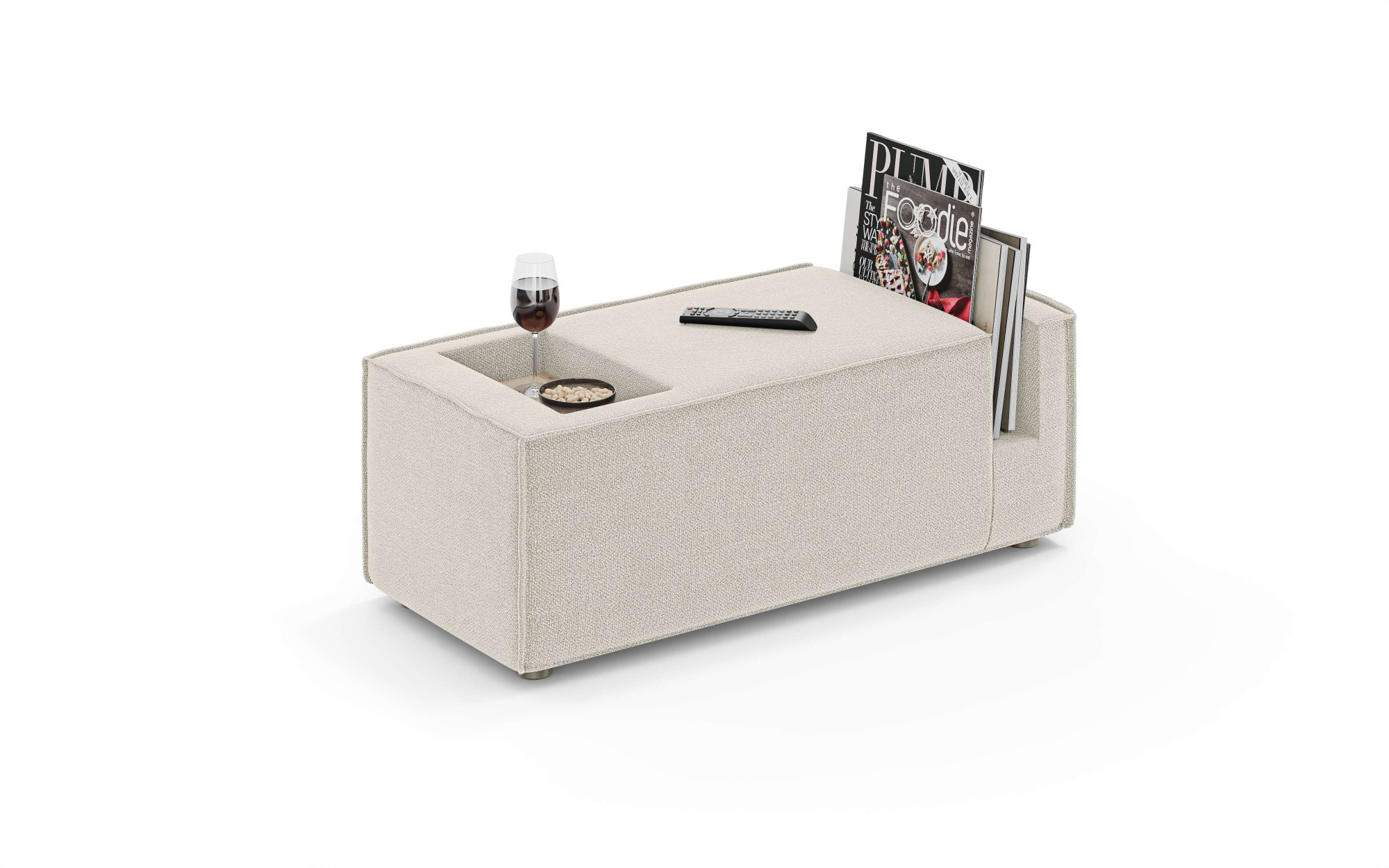 OTTO home Sofaelement "HAILY Tisch für das Modulsofa, Maße B/T/H: 45/100/37 cm" als Modul oder separat verwendbar, mit Steckfach und Ablagefläche