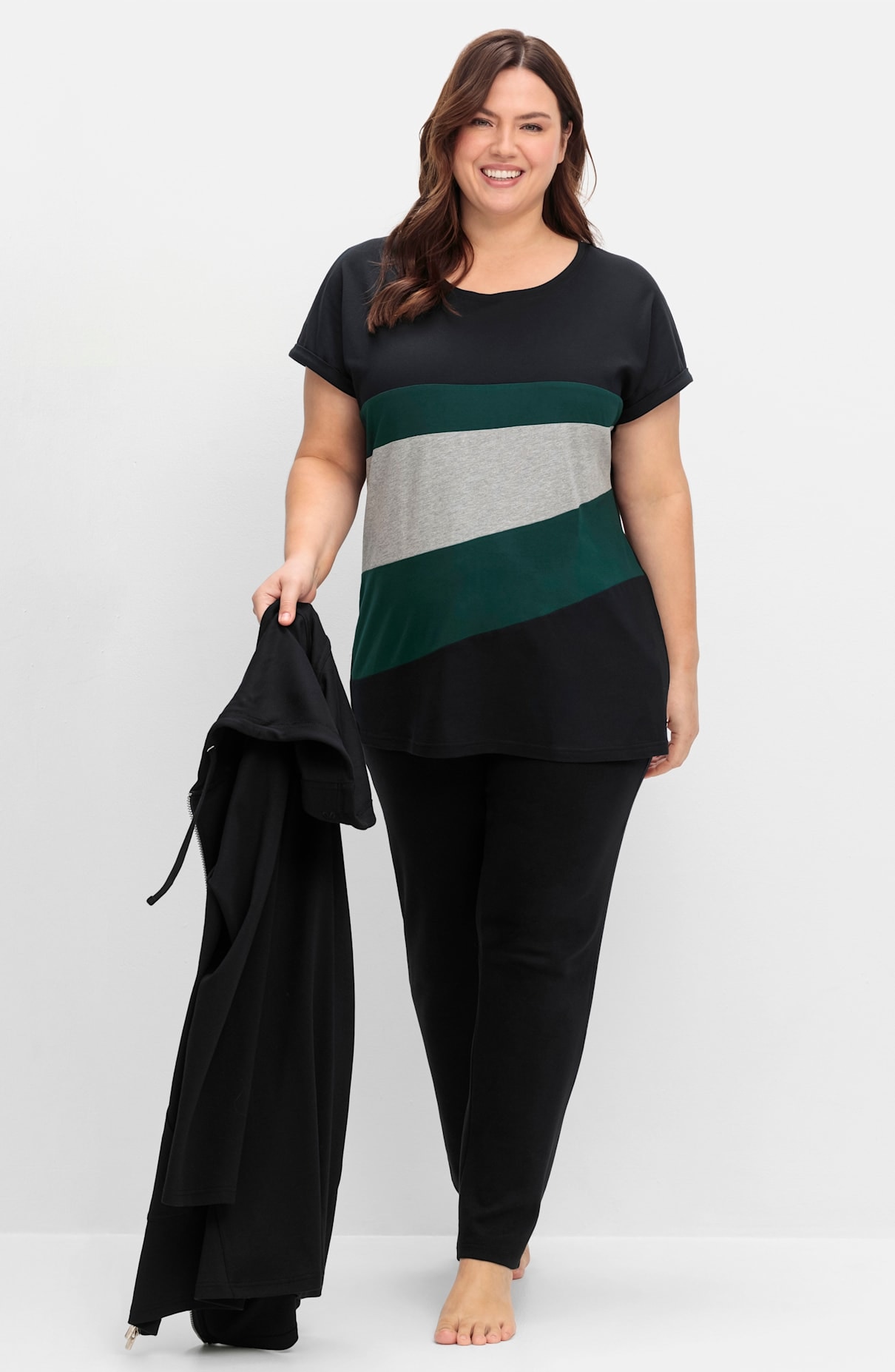 Sheego Kurzarmshirt "T-Shirt", (1 tlg.) günstig online kaufen