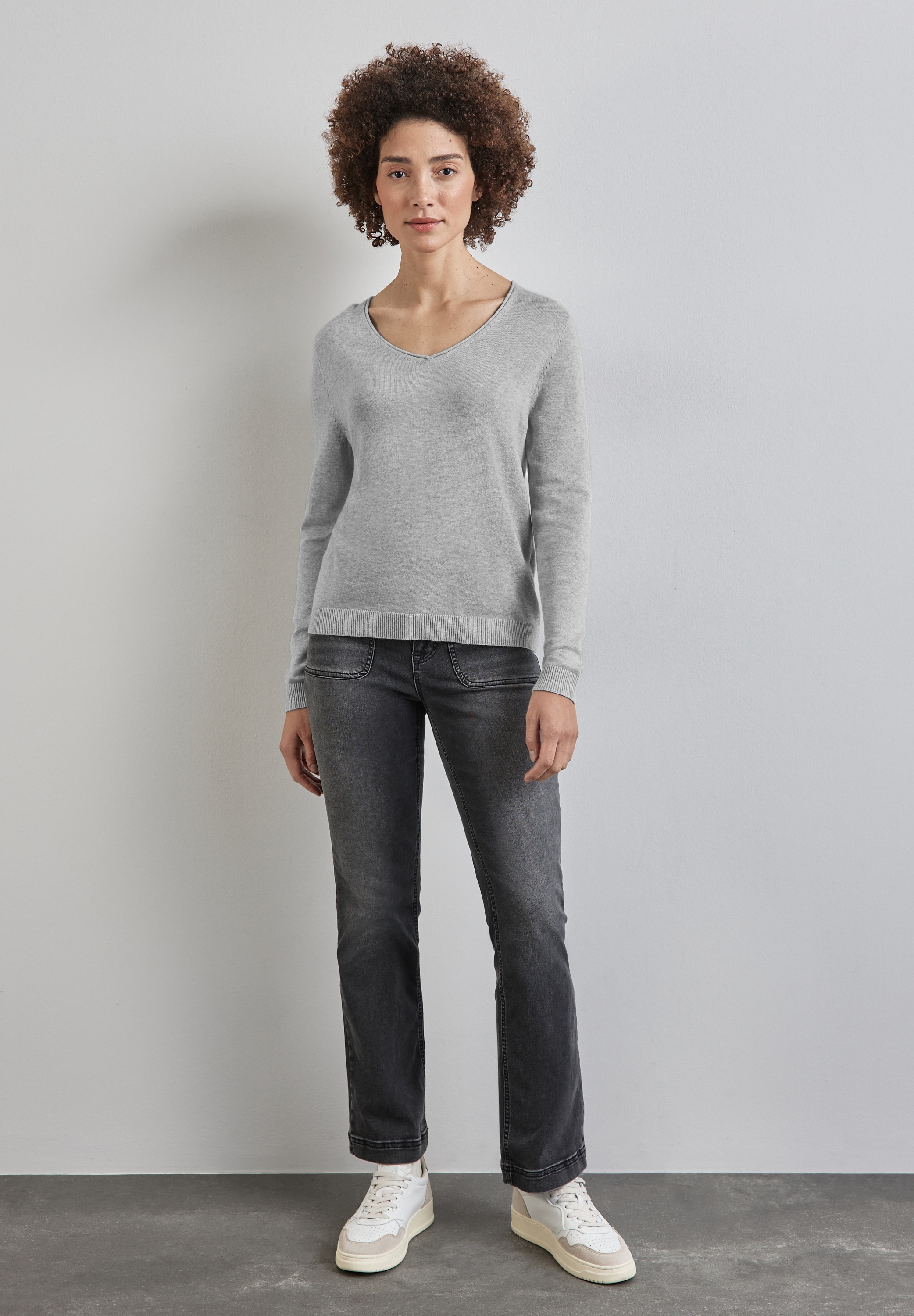 STREET ONE Strickpullover, mit V-Ausschnitt